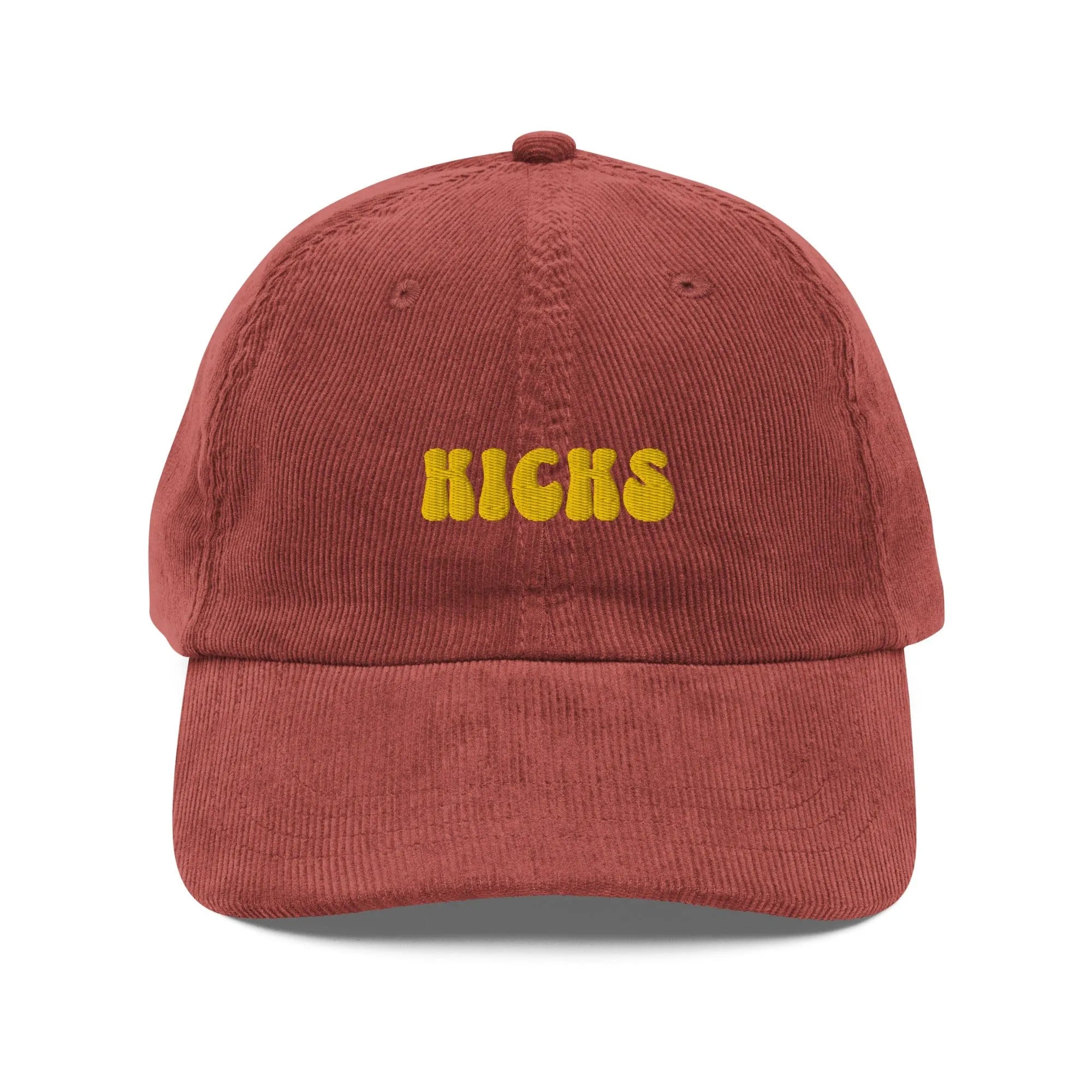 Burgundy & Gold Corduroy Hat for women and kids, one size-fits-all vintage hats for men by Kicks Shoelaces