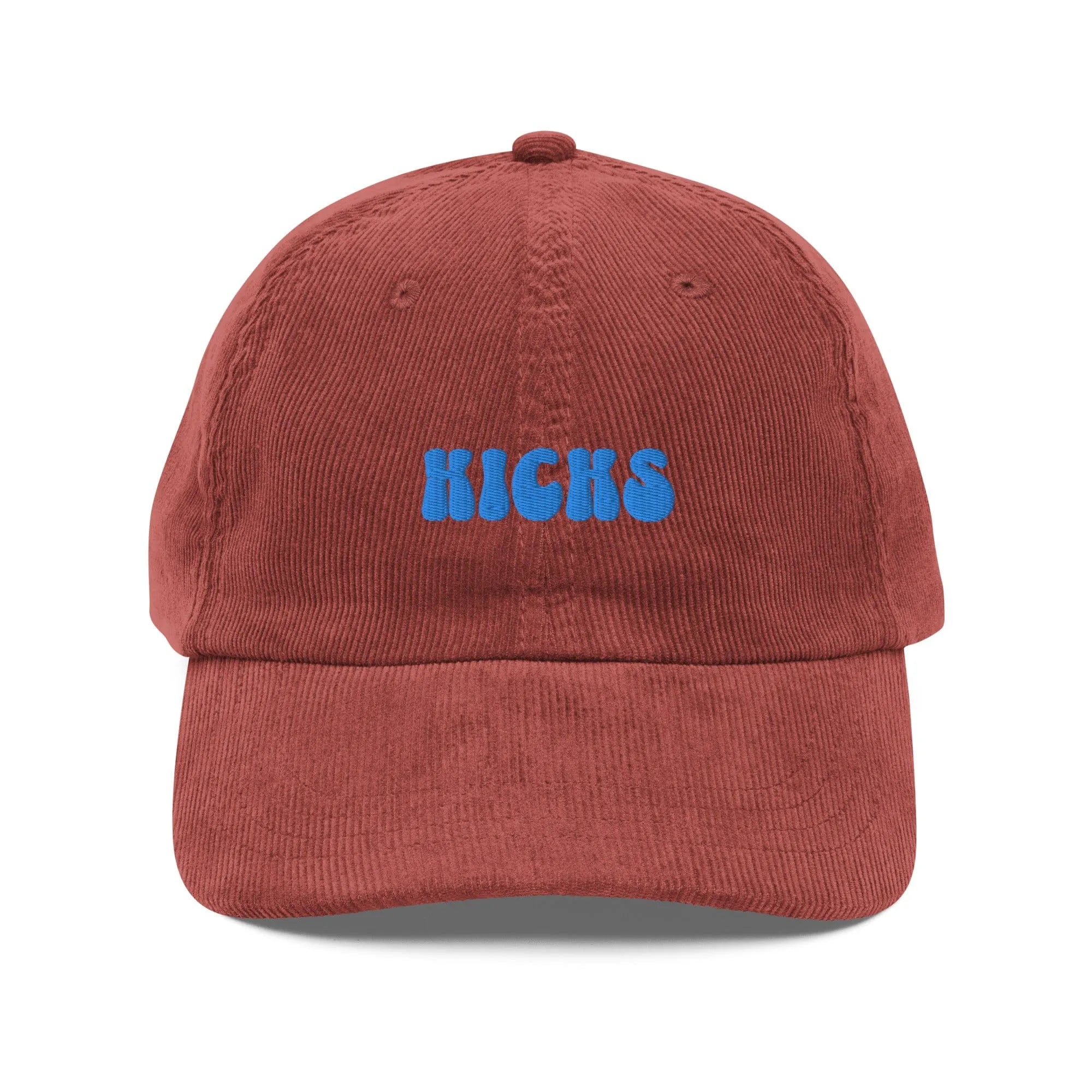 Burgundy & Sky Blue Corduroy Hat for women and kids, one size-fits-all vintage hats for men by Kicks Shoelaces