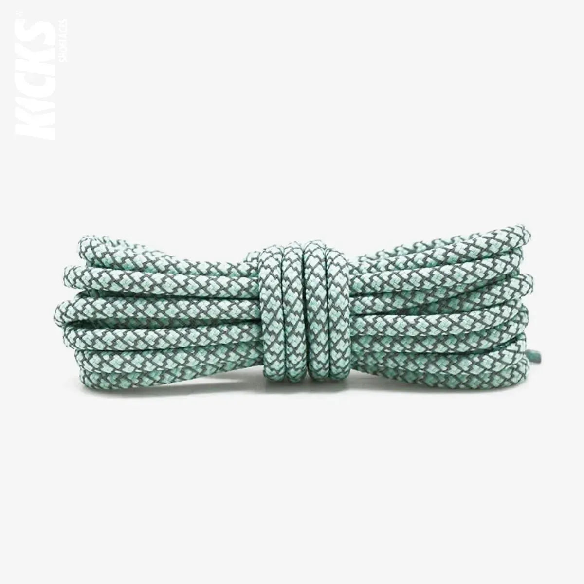 Pastel Green Replacement Reflective Rope Shoe Laces for Yeezy Sneakers by Kicks Shoelaces