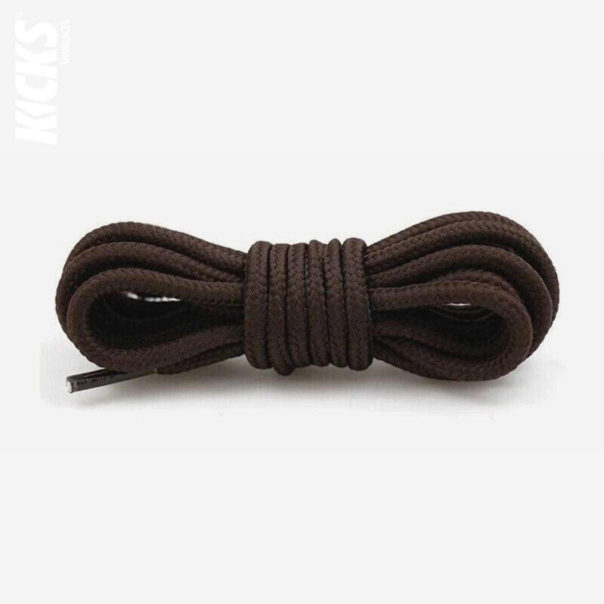 Dark brown replacement laces for Nike Air Max 95 sneakers, round shoelaces by Kicks Shoelaces