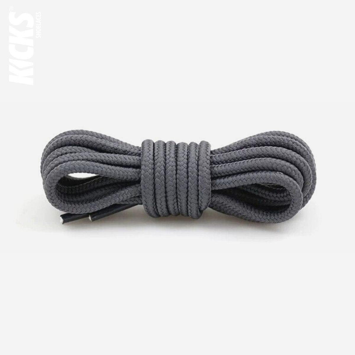 Dark grey replacement laces for Nike Air Max 95 sneakers, round shoelaces by Kicks Shoelaces