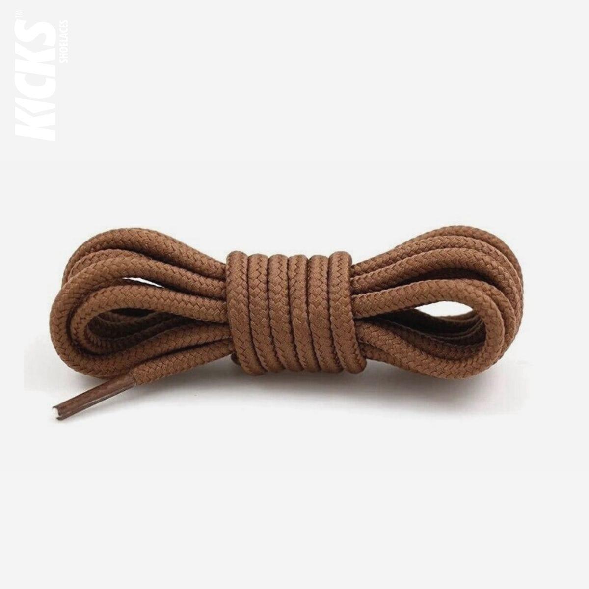 Golden brown replacement laces for Nike Air Max 95 sneakers, round shoelaces by Kicks Shoelaces