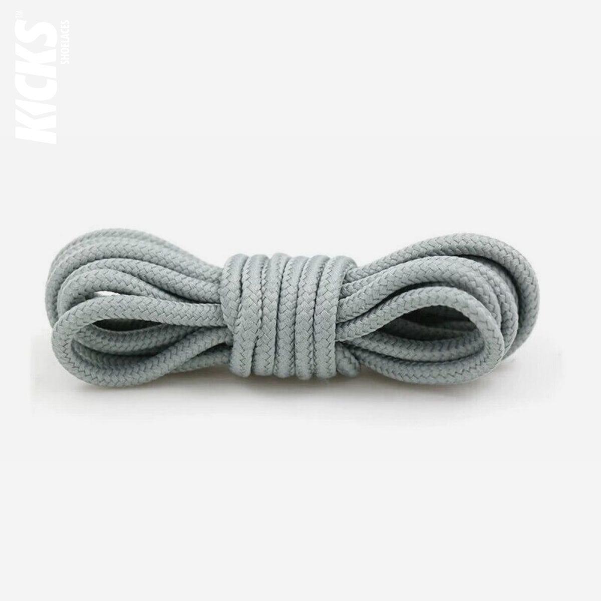 Light grey replacement laces for Nike Air Max 95 sneakers, round shoelaces by Kicks Shoelaces