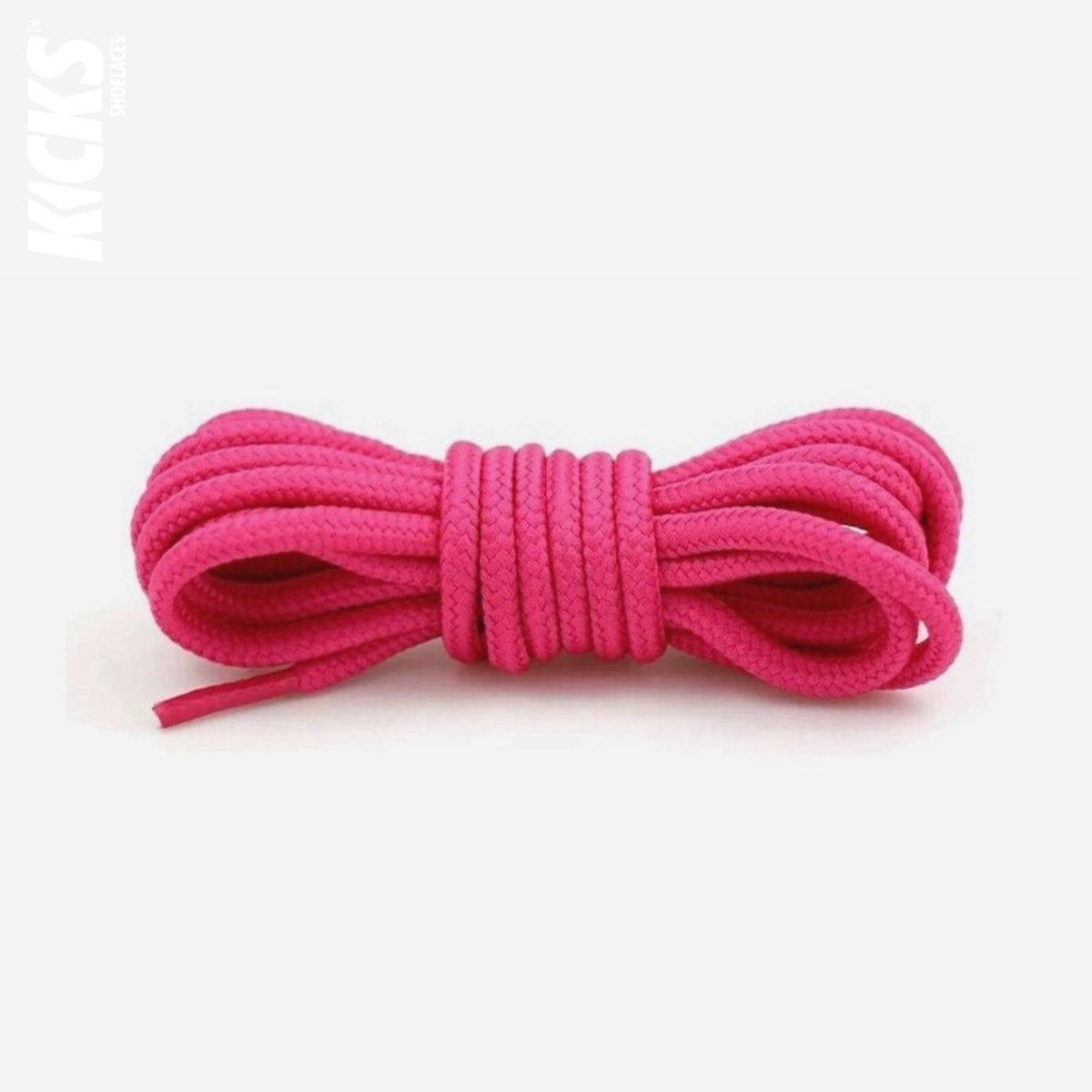 Rose pink replacement laces for Nike Air Max 95 sneakers, round shoelaces by Kicks Shoelaces