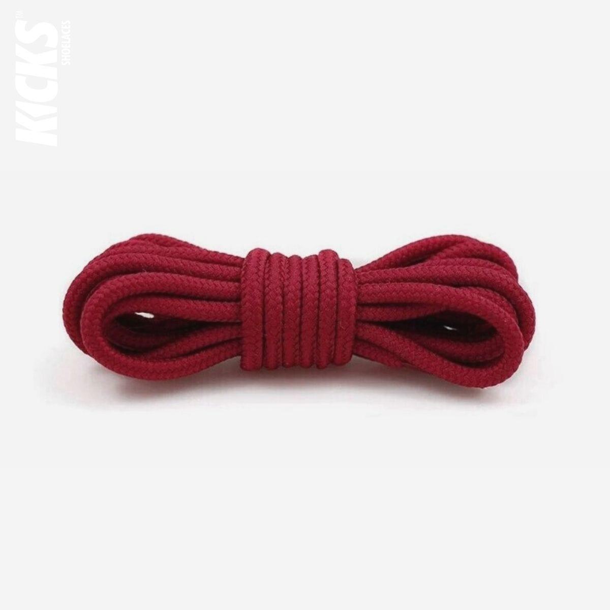 Wine red replacement laces for Nike Air Max 95 sneakers, round shoelaces by Kicks Shoelaces