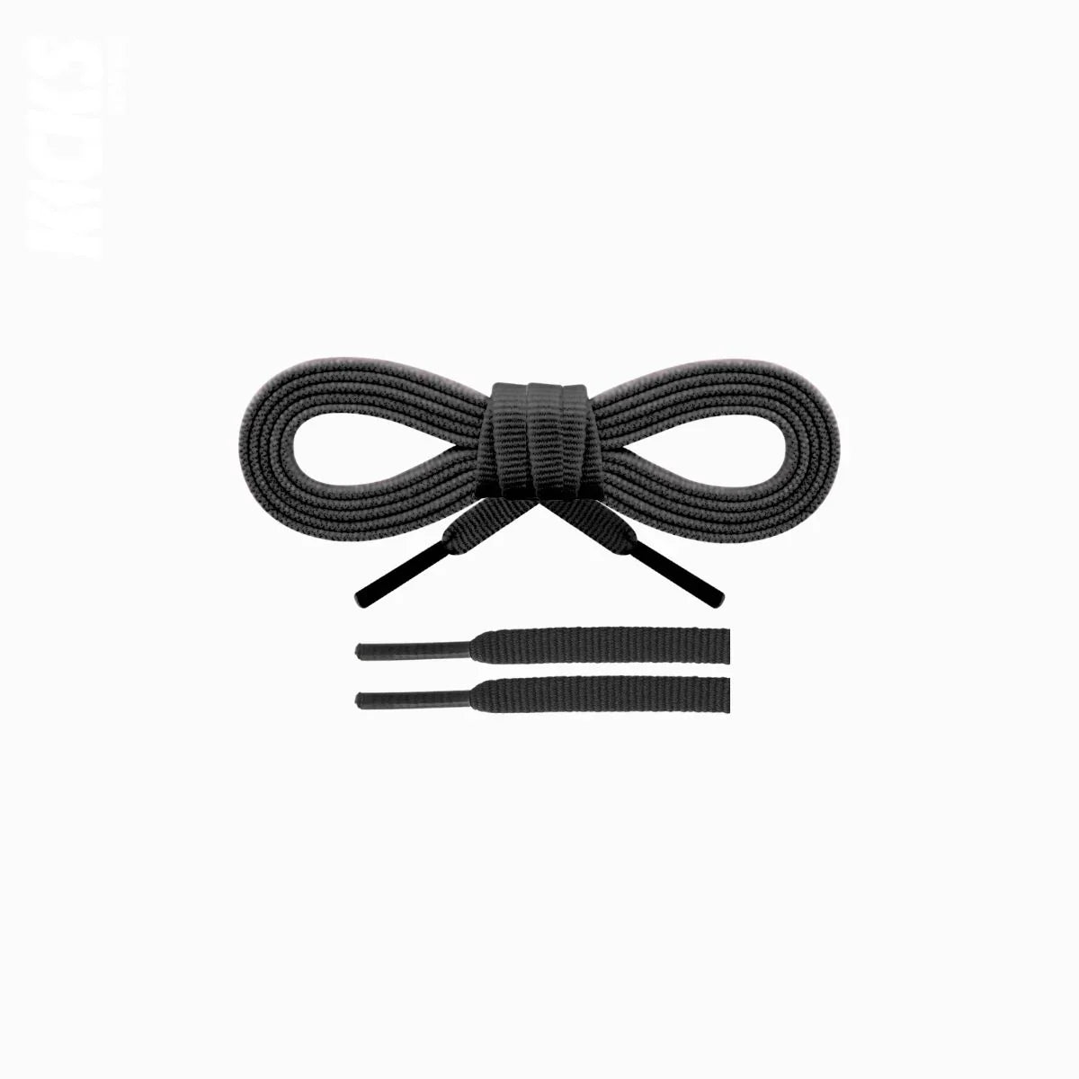 Dark grey flat shoelaces for running shoes, durable and secure replacement laces designed for daily runs and training by Kicks Shoelaces.