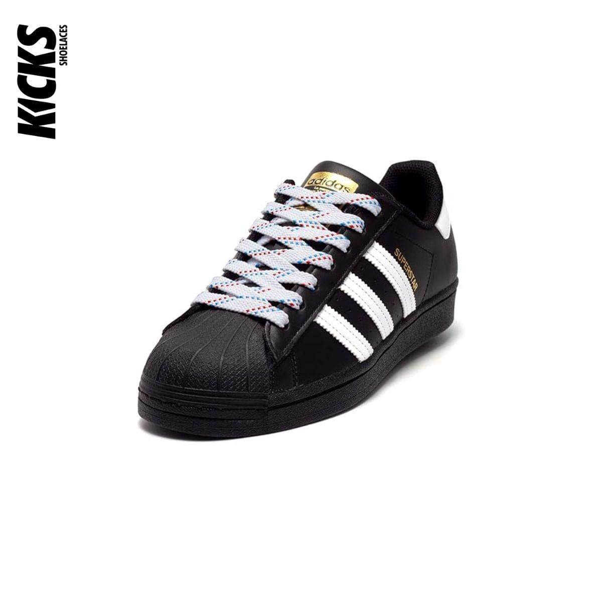 White-Red-Royal-Blue-Dot-Patterned-Shoe-laces