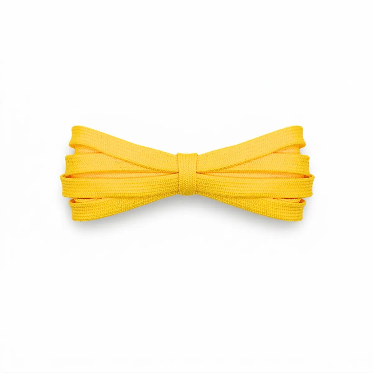 Golden yellow Jordan 1 replacement laces, premium flat shoelaces designed for a stylish fit and authentic look by Kicks Shoelaces.