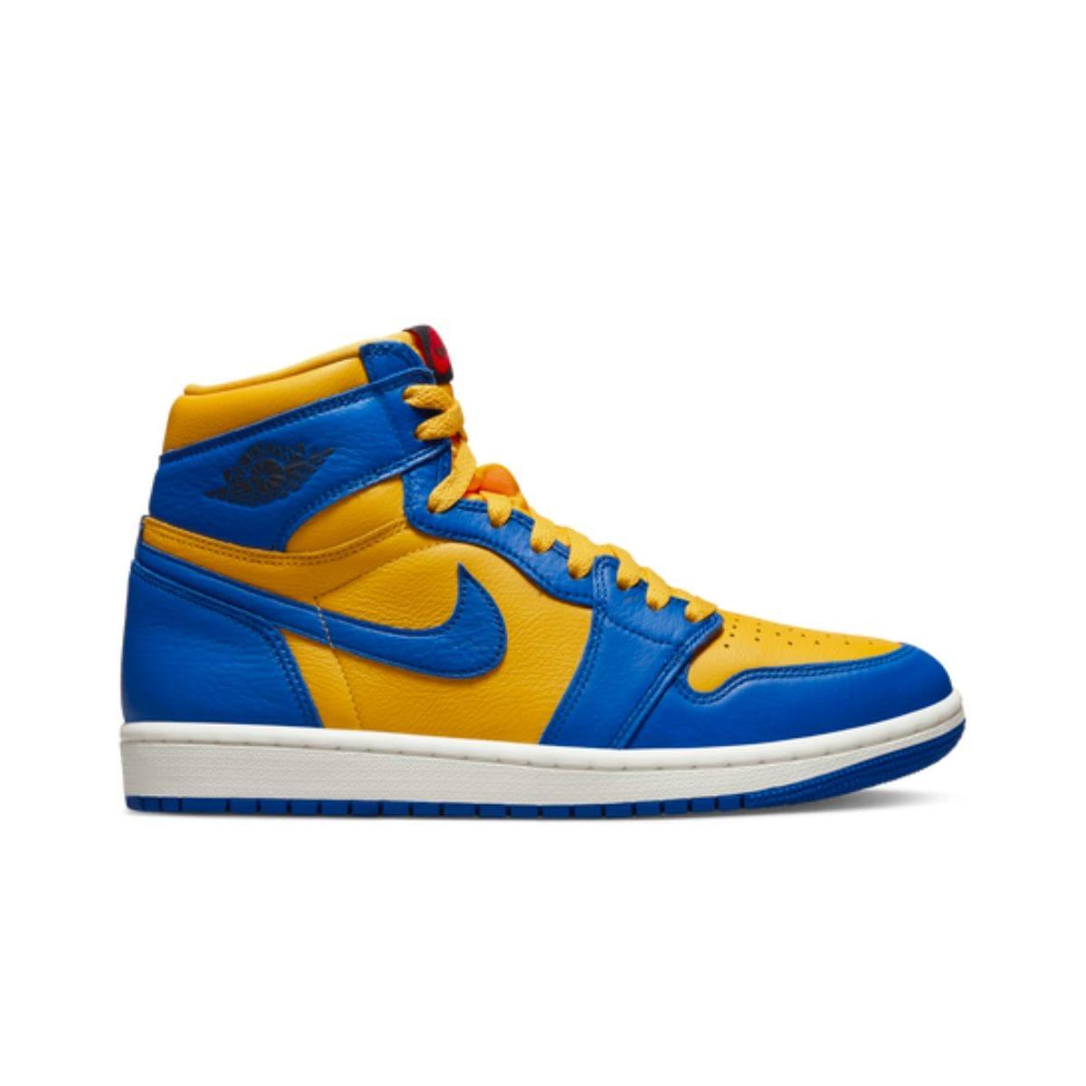 Jordans with Golden Yellow replacement laces by Kicks Shoelaces