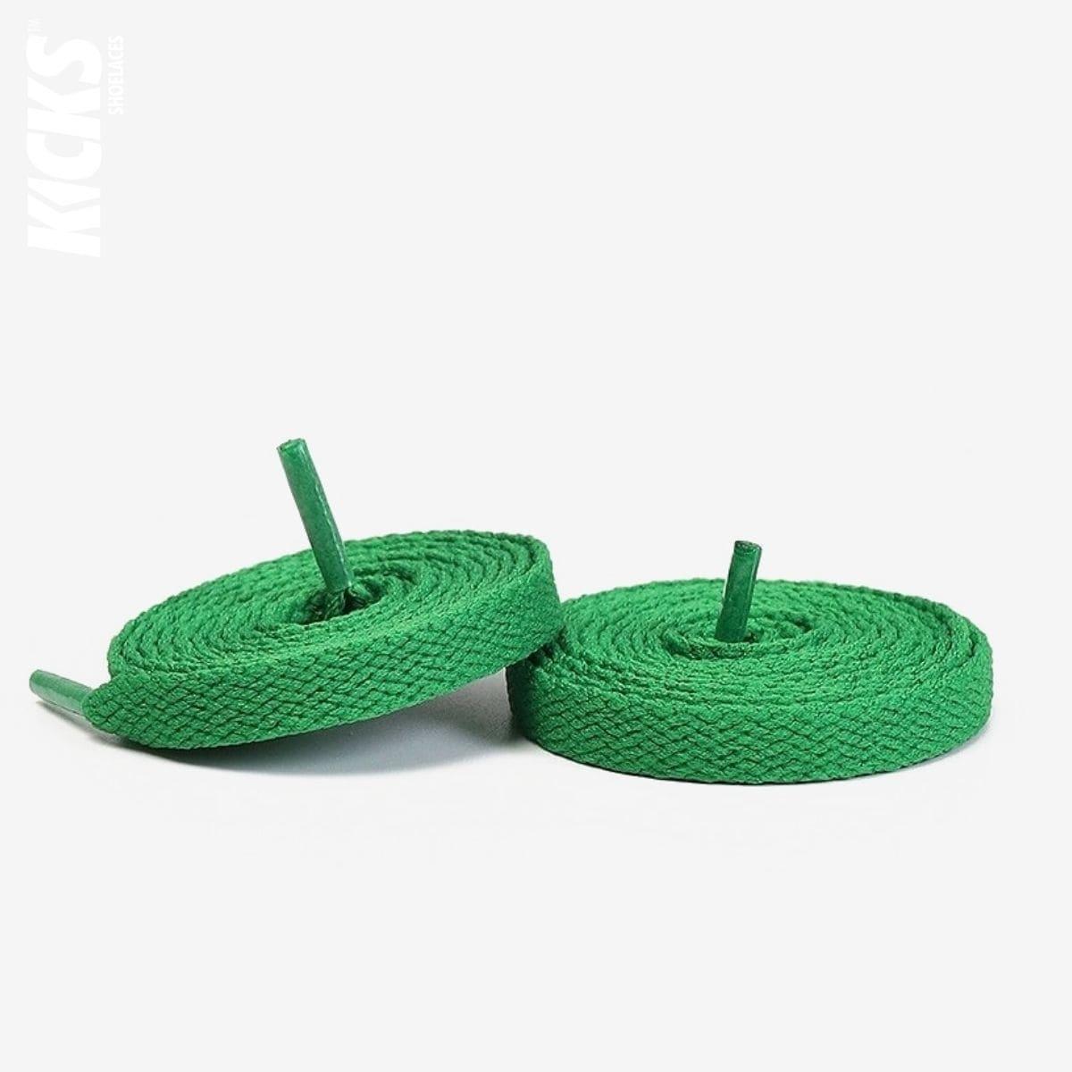 Converse Chuck Taylor high-top sneakers with green shoelaces for shoes, sneakers, and trainers by Kicks Shoelaces.