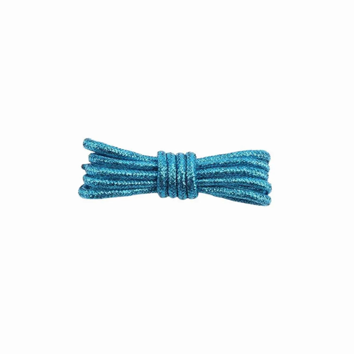 Steel Blue Round Glitter Shoelaces
