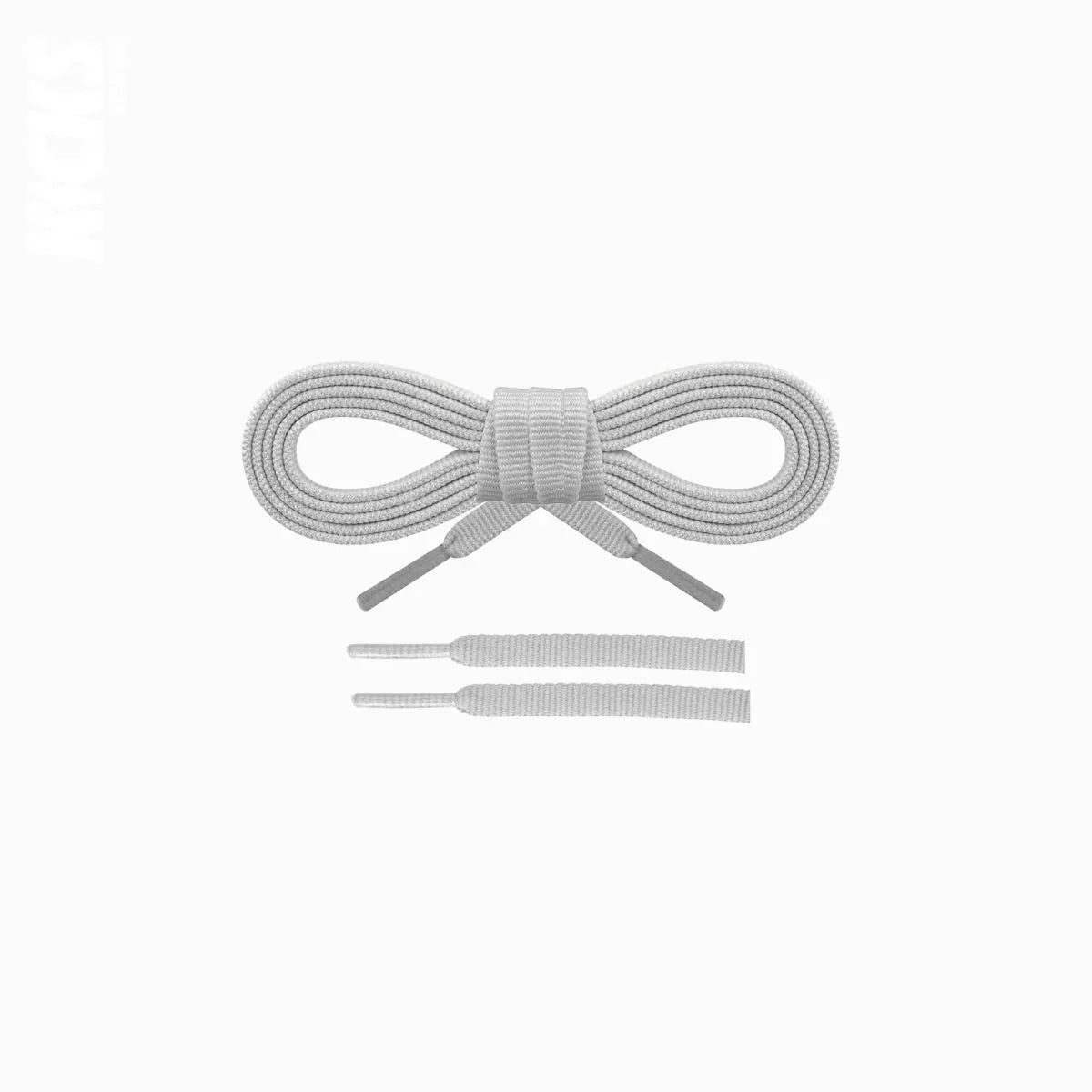 Light grey replacement shoelaces for Brooks Adrenaline GTS 23 running shoes, supportive, durable laces for added comfort and stability by Kicks Shoelaces.
