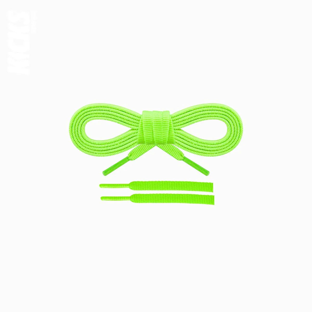 Neon green replacement laces for Hoka Clifton 9 running shoes, laces designed for smooth daily runs by Kicks Shoelaces.