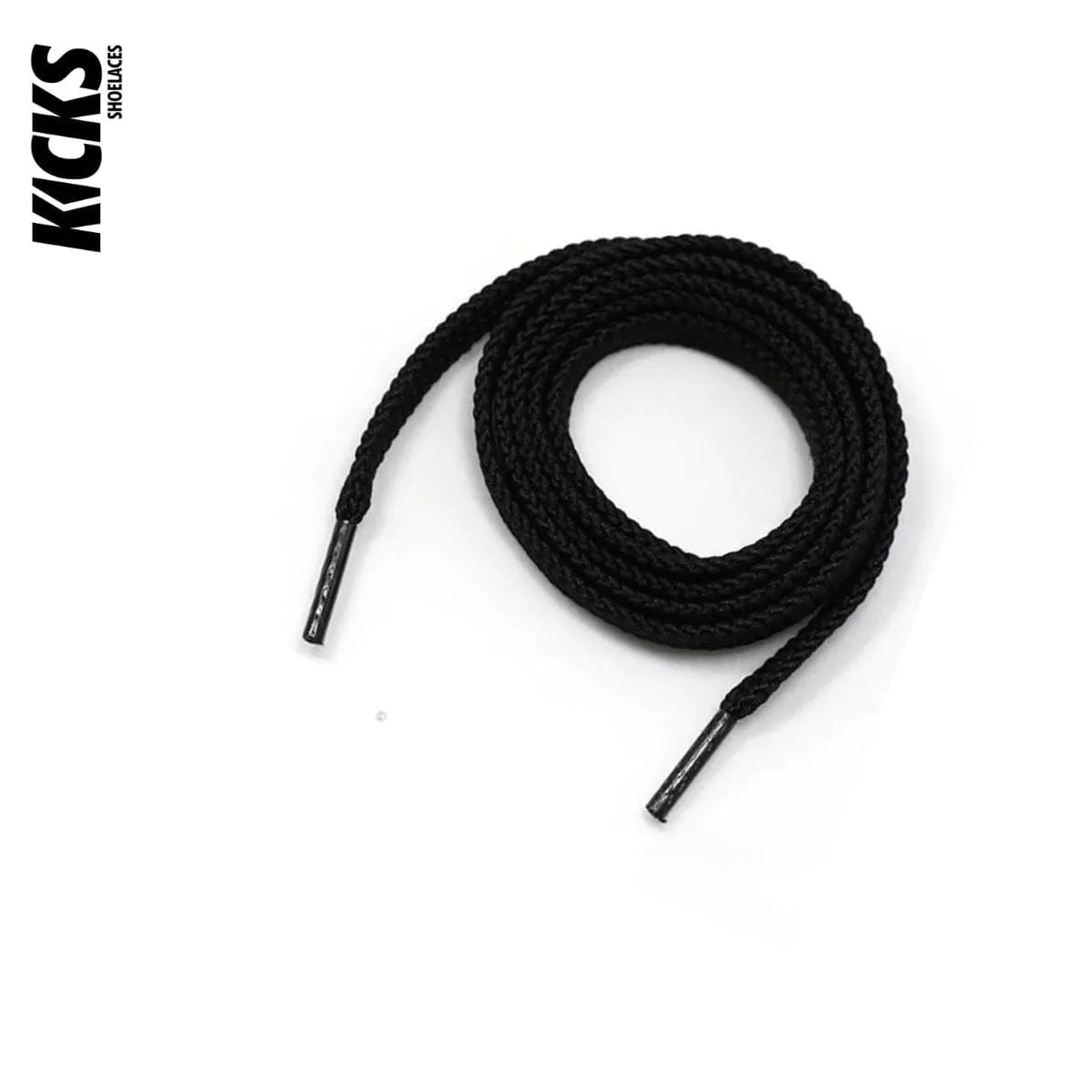 Black sneaker laces for New Balance 991 shoes and trainers by Kicks Shoelaces