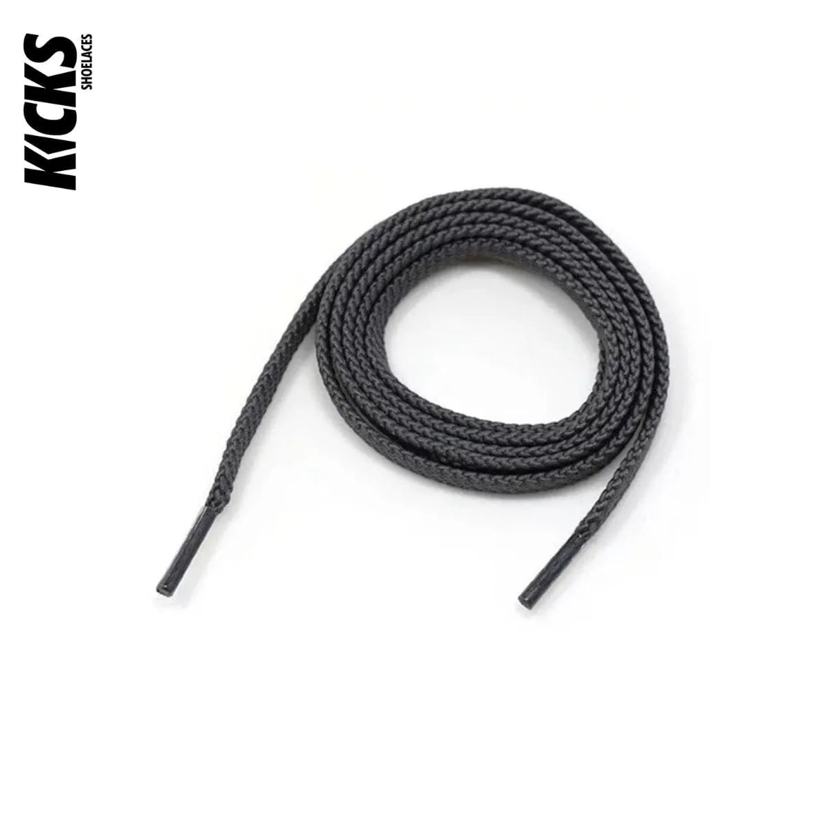 Dark grey sneaker laces for New Balance 991 shoes and trainers by Kicks Shoelaces