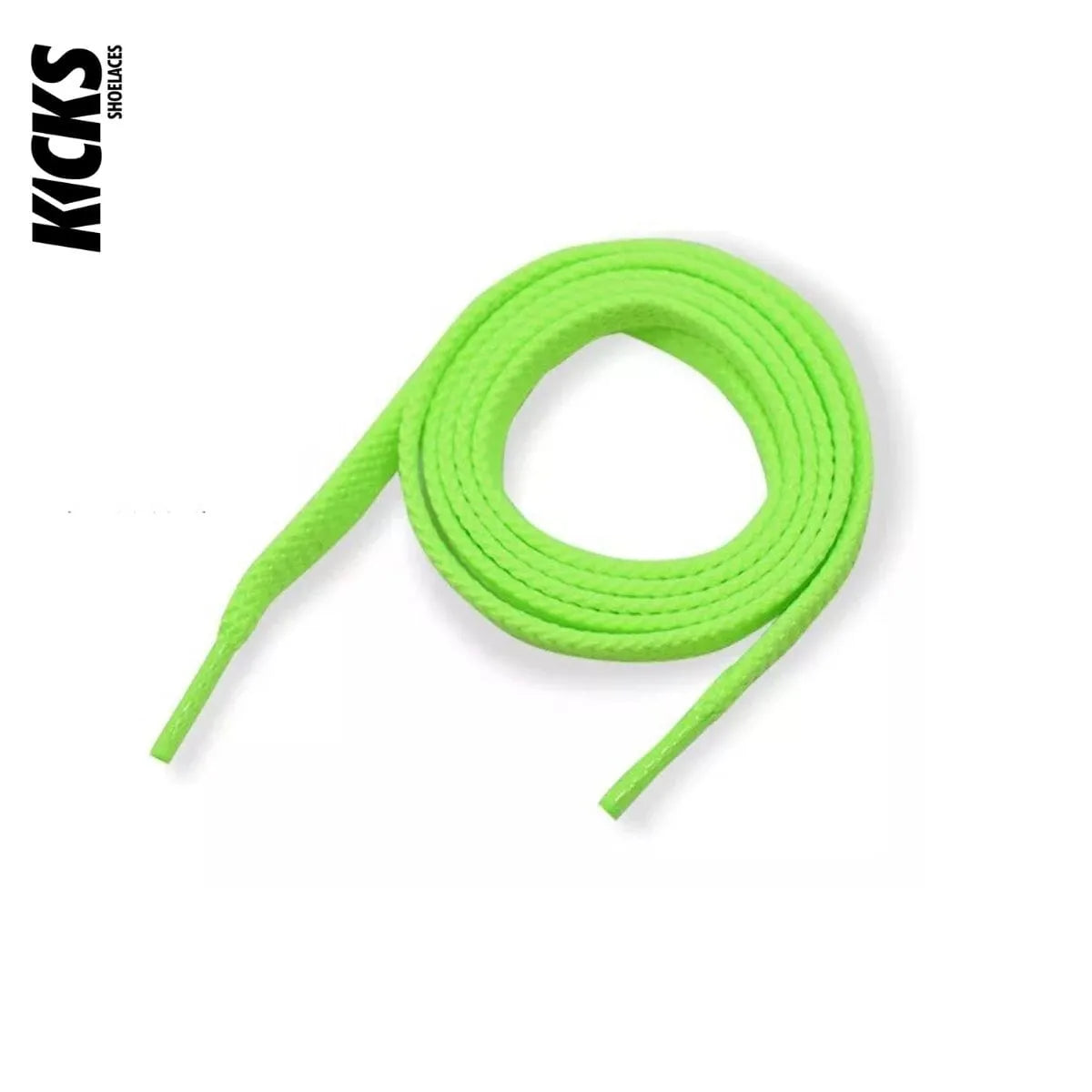 Fluorescent green sneaker laces for New Balance 991 shoes and trainers by Kicks Shoelaces