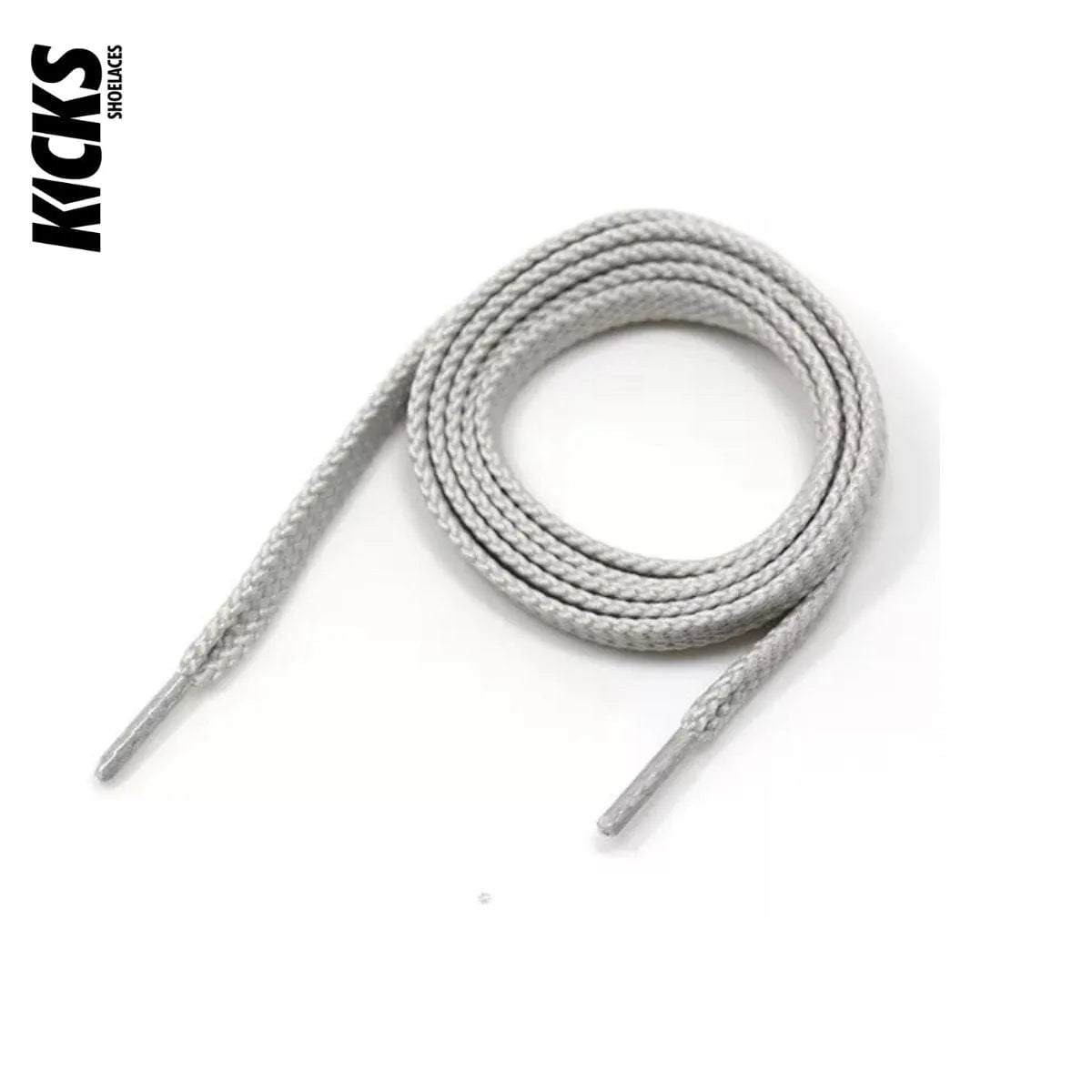 White grey sneaker laces for New Balance 991 shoes and trainers by Kicks Shoelaces