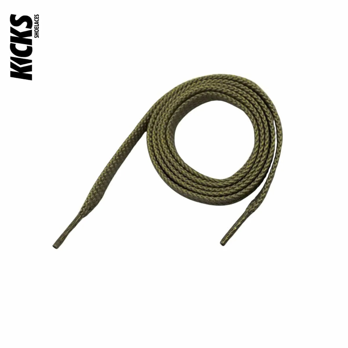 Olive green flat laces for New Balance 997 shoes and sneakers by Kicks Shoelaces