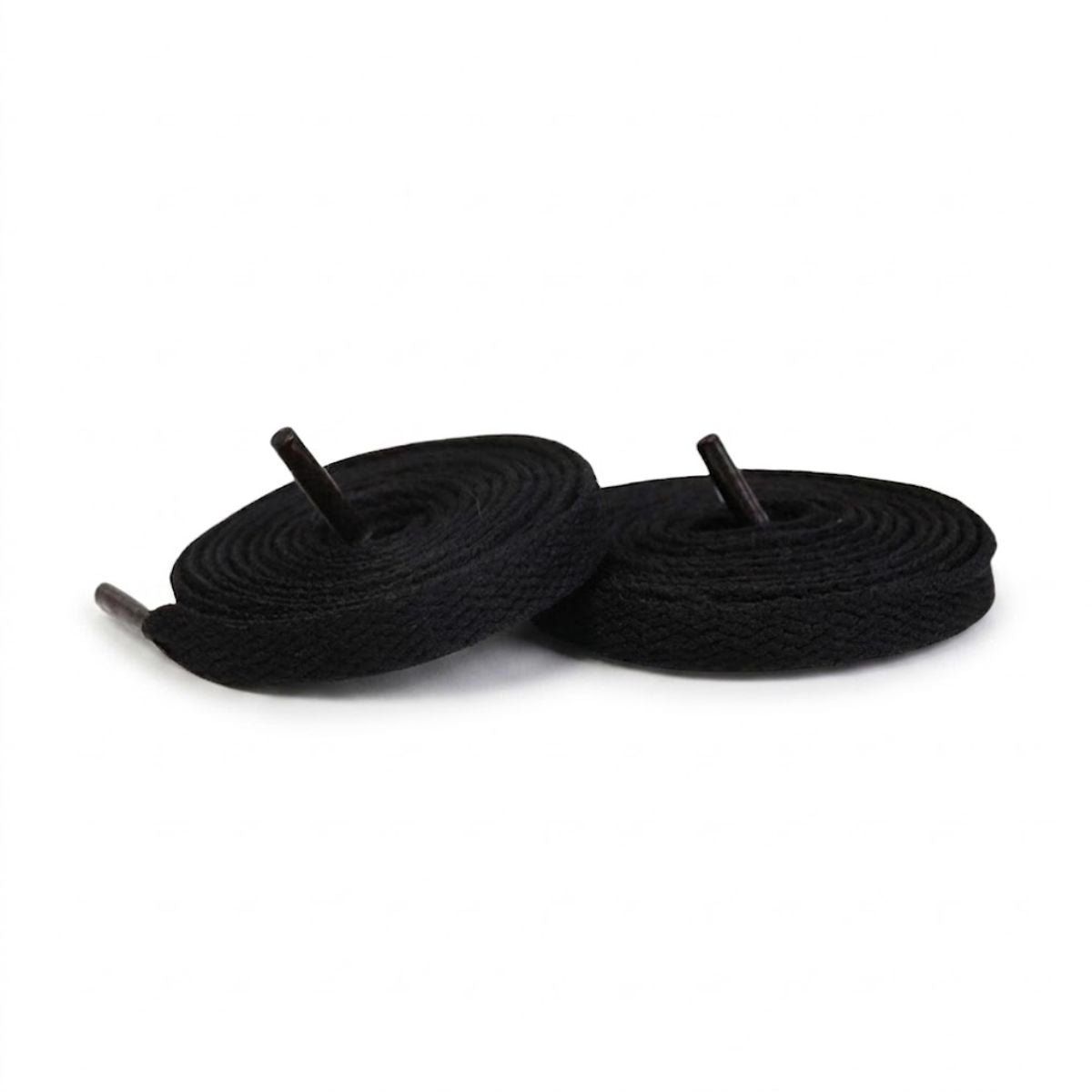 Black flat replacement shoelaces for Nike Cortez sneakers by Kicks Shoelaces