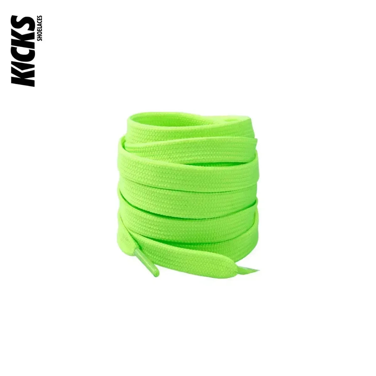Bright green replacement laces for shoes and sneakers by Kicks Shoelaces