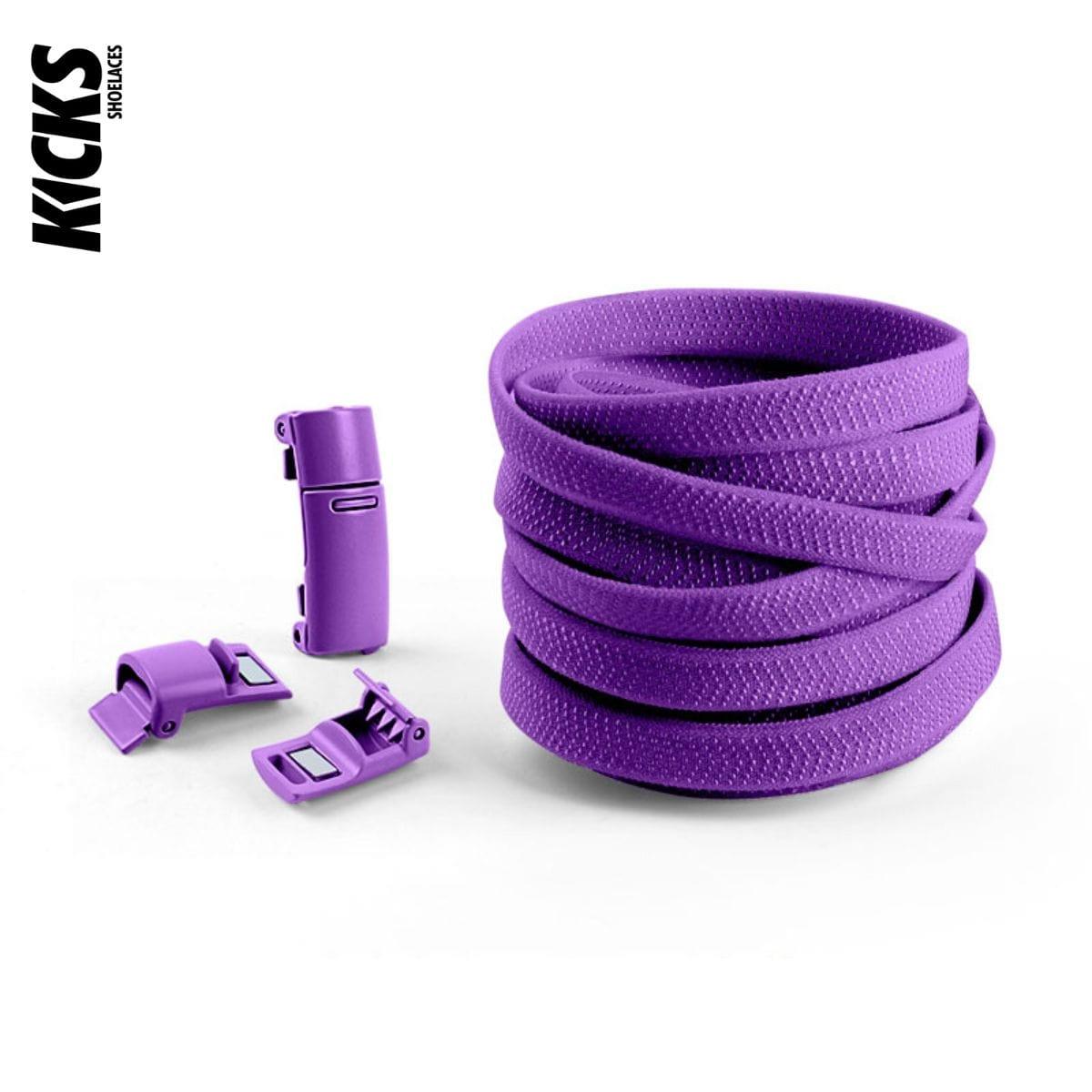 Purple no-tie shoelaces with magnetic lock system by Kicks Shoelaces