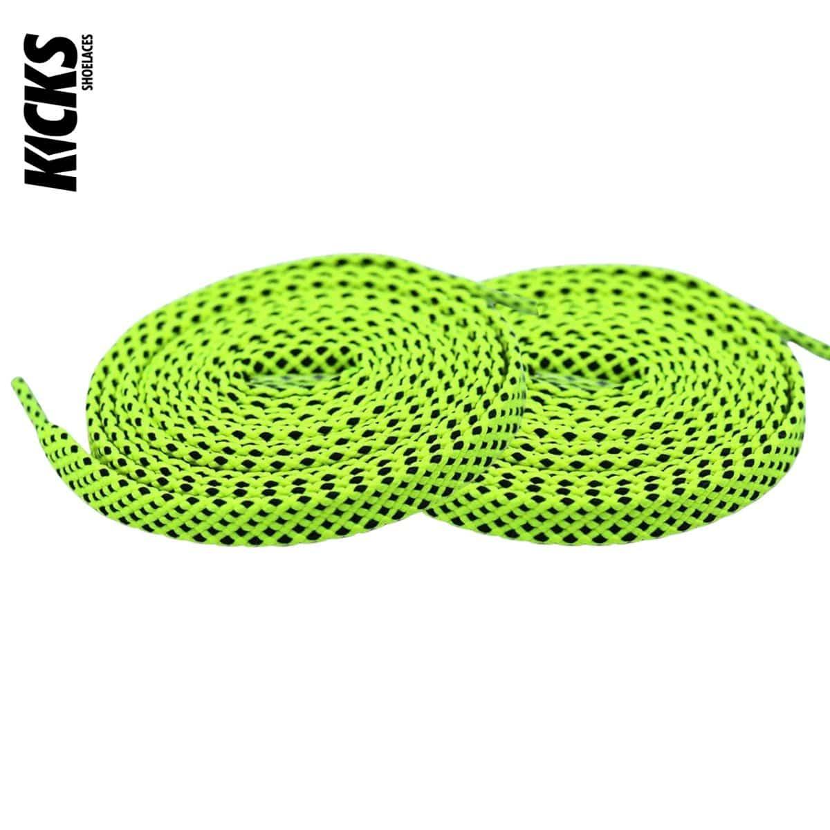 Green Patterned Shoelaces - Kicks Shoelaces