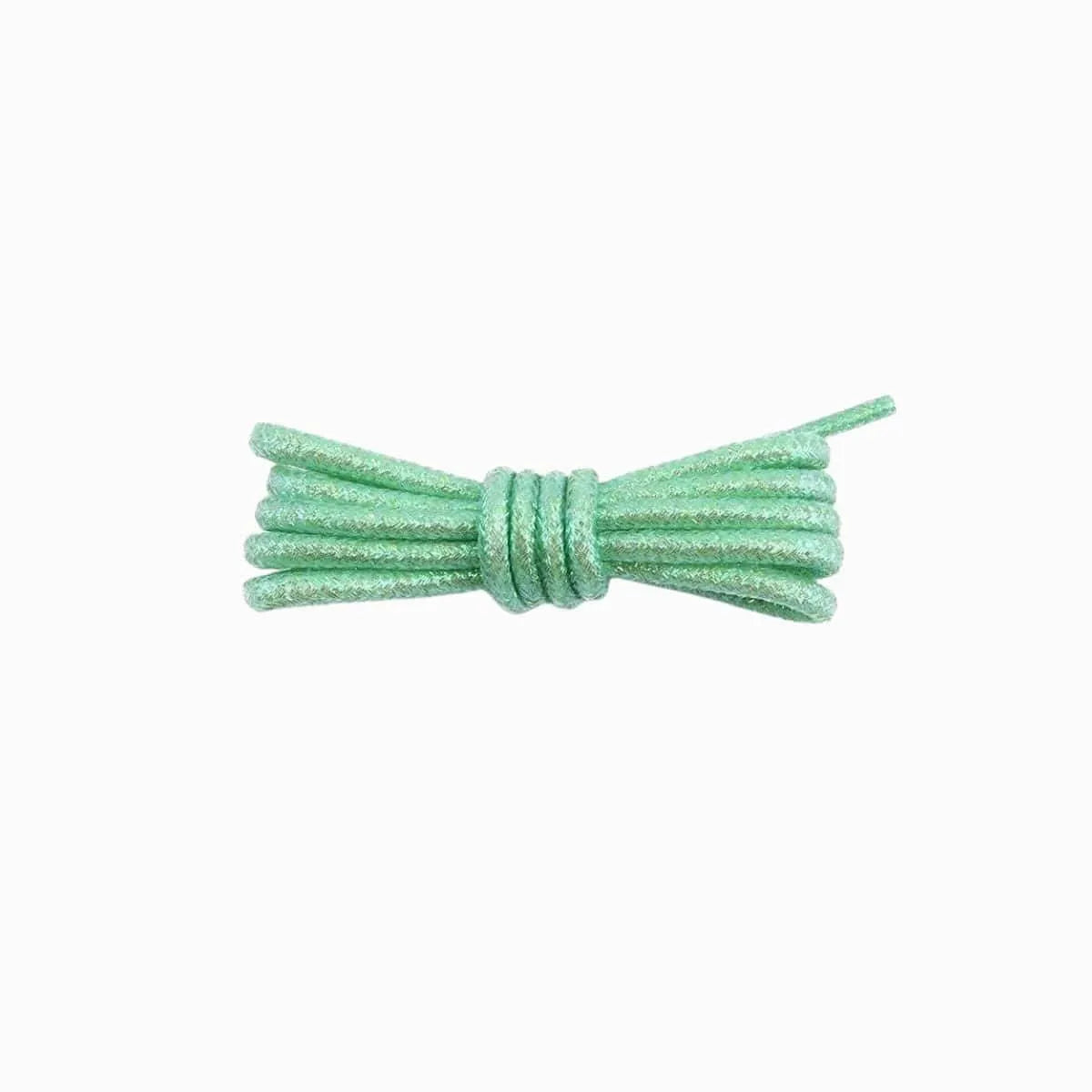 Dark Sea Green Round Glitter Shoelaces