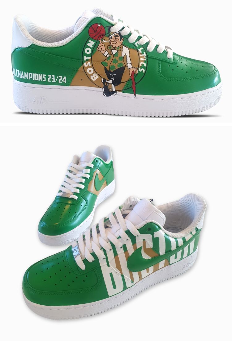 Boston Celtics Custom Nike Air Force 1 Sneakers