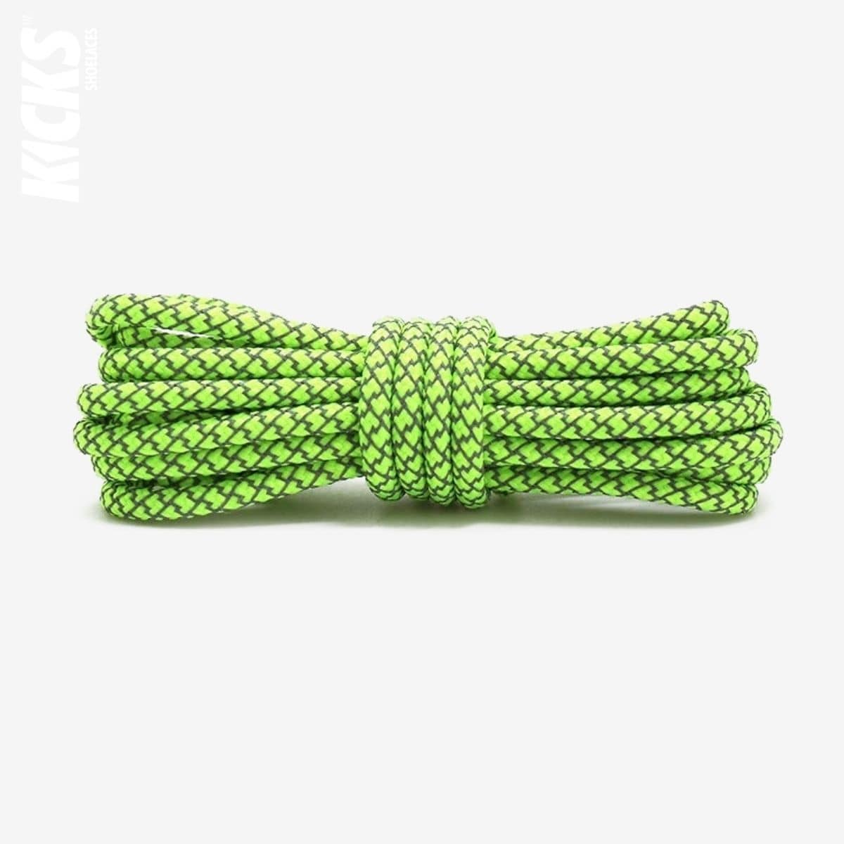 Fluorescent Green Replacement Reflective Rope Shoe Laces for Yeezy Sneakers by Kicks Shoelaces