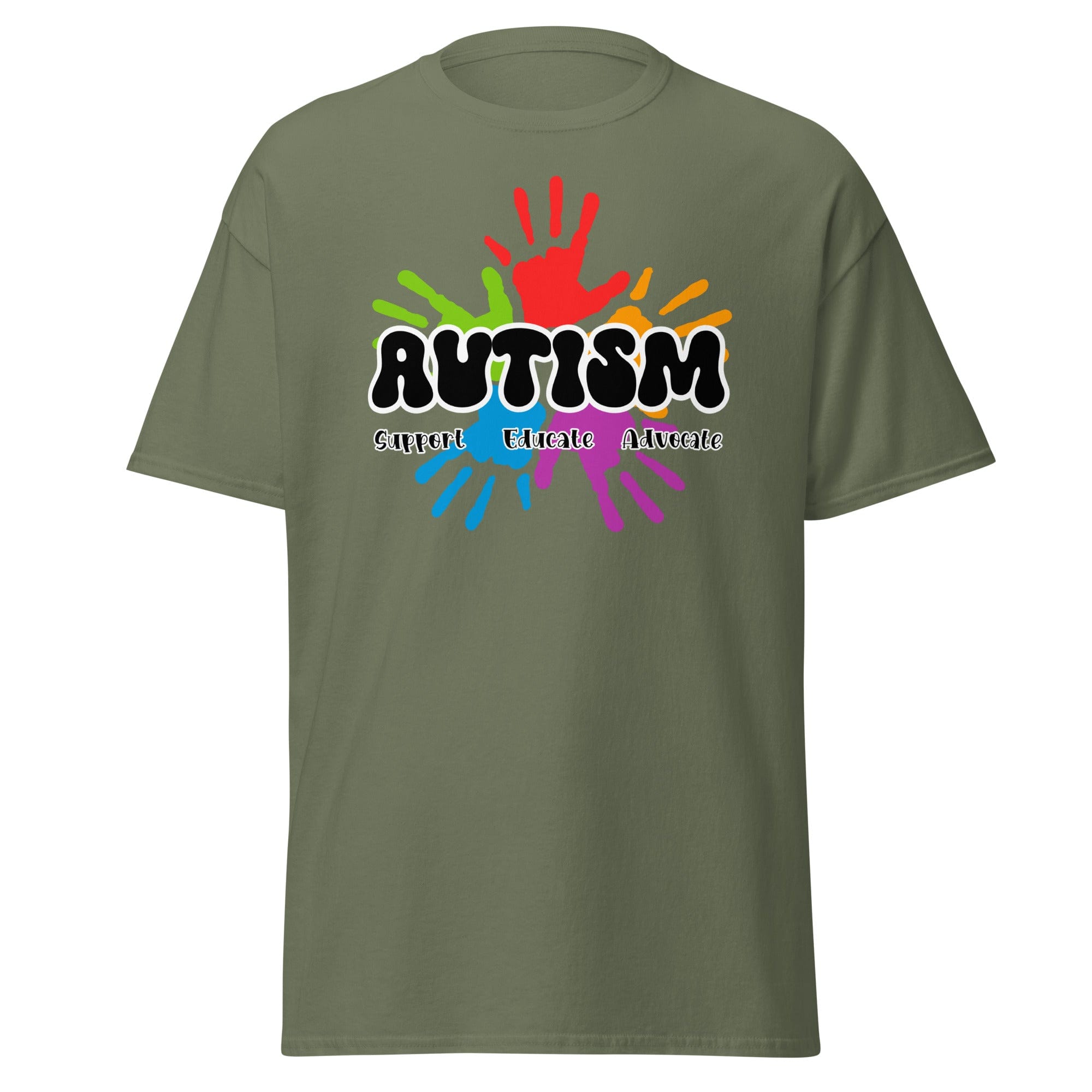 Autism Hand Print Mens Custom T Shirt - Kicks Shoelaces