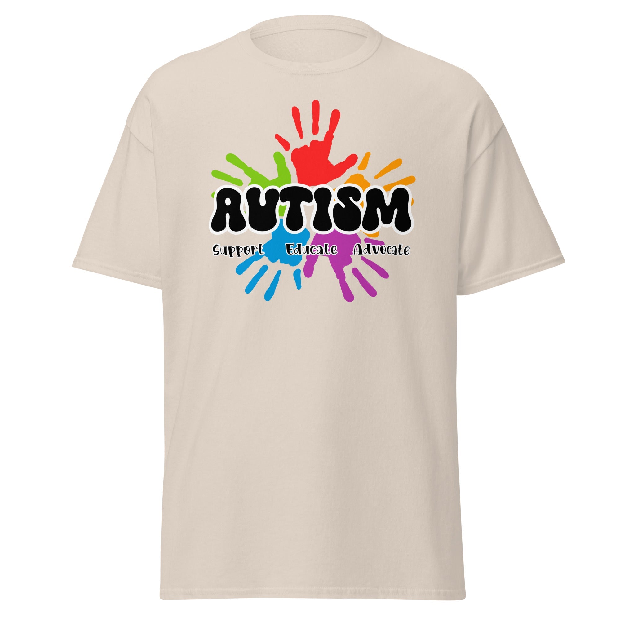 Autism Hand Print Mens Custom T Shirt - Kicks Shoelaces