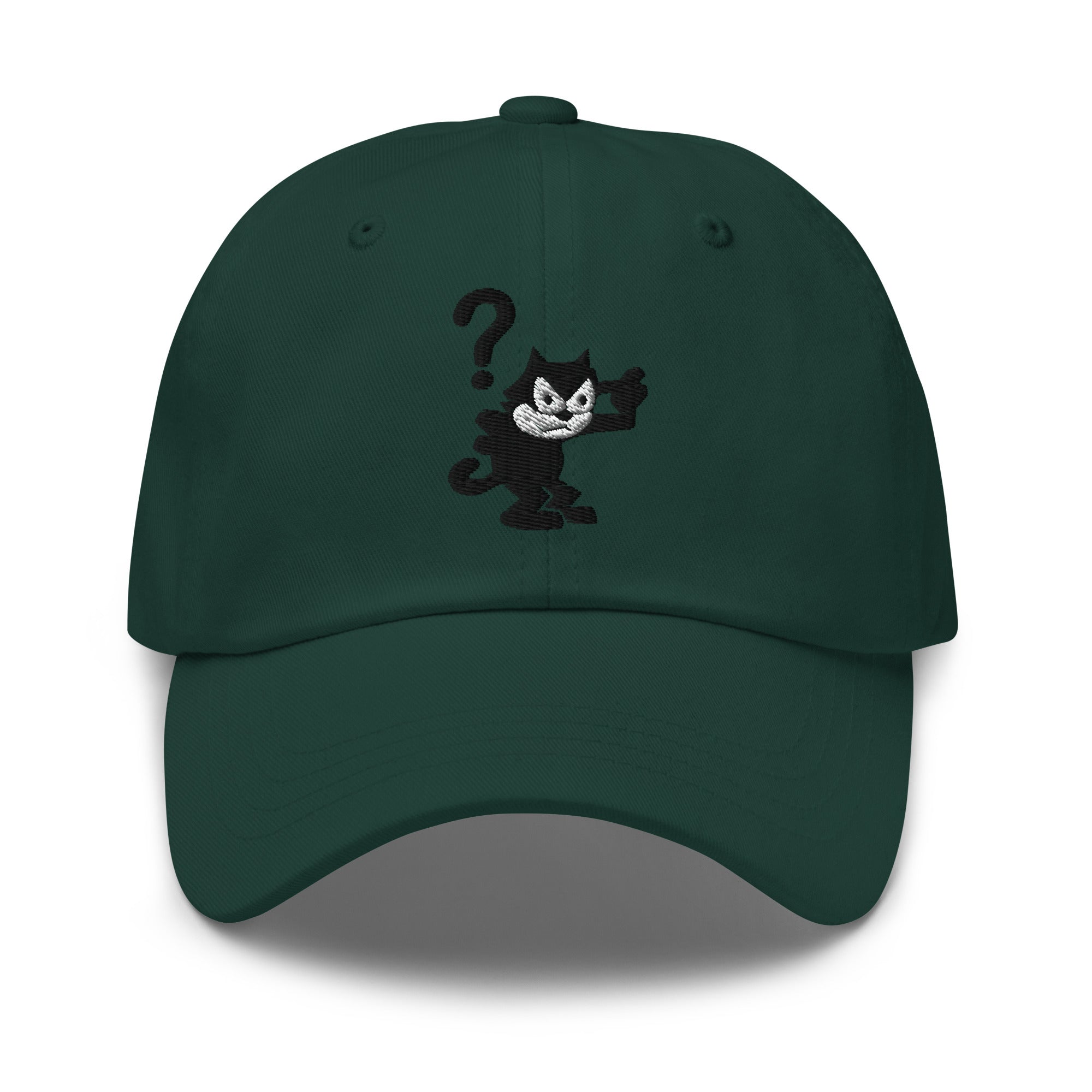 Green dad hat featuring a 1920 Felix the Cat design from Disney’s early animation era
