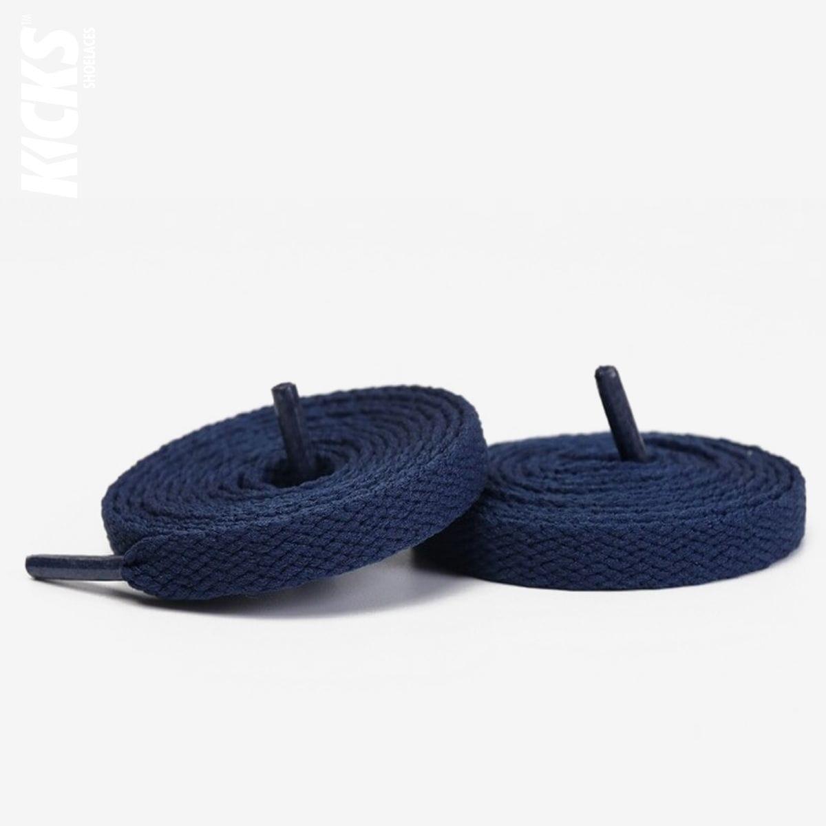 Converse Chuck Taylor high-top sneakers with dark blue shoelaces for shoes, sneakers, and trainers by Kicks Shoelaces.