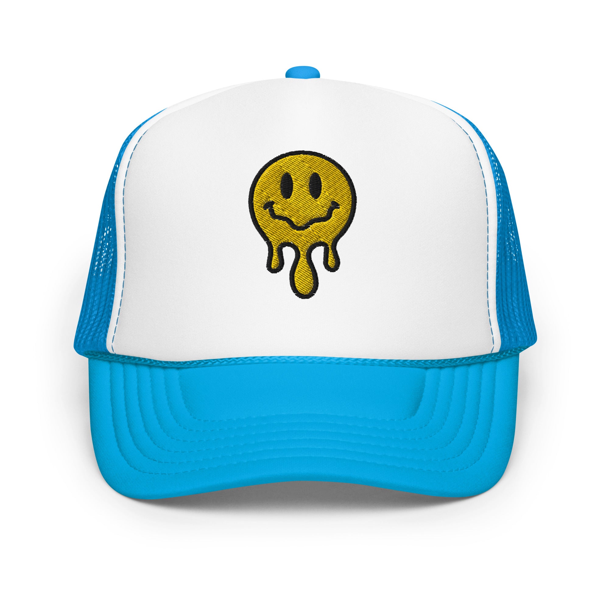 Smiley Face Drip Foam Trucker Hat