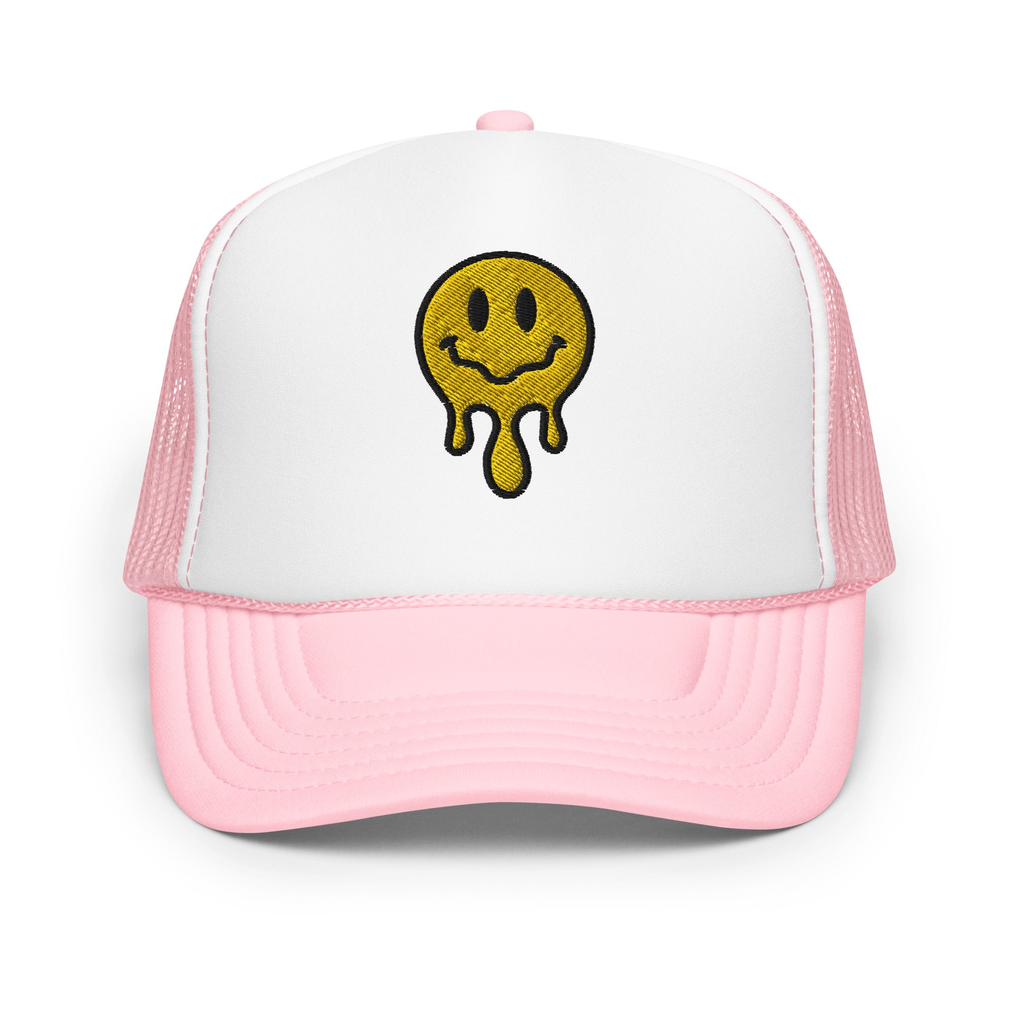 Smiley Face Drip Foam Trucker Hat