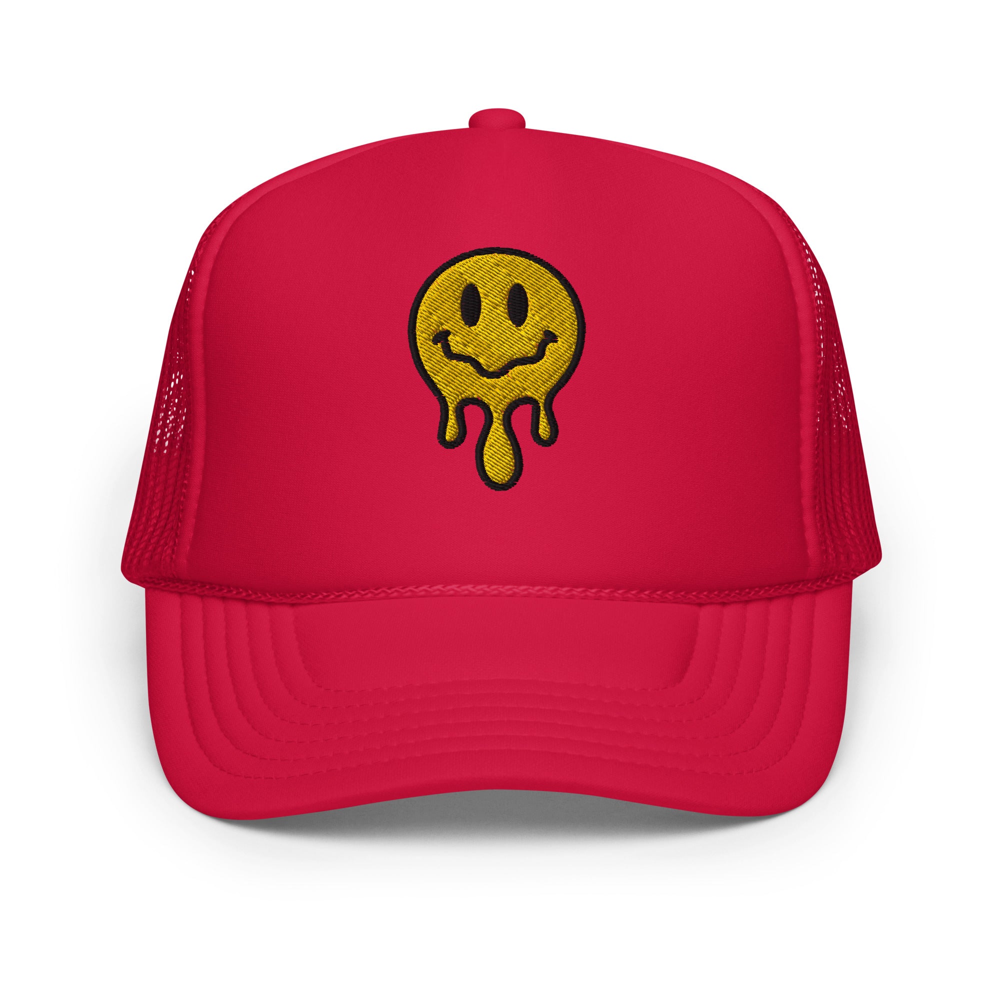 Smiley Face Drip Foam Trucker Hat