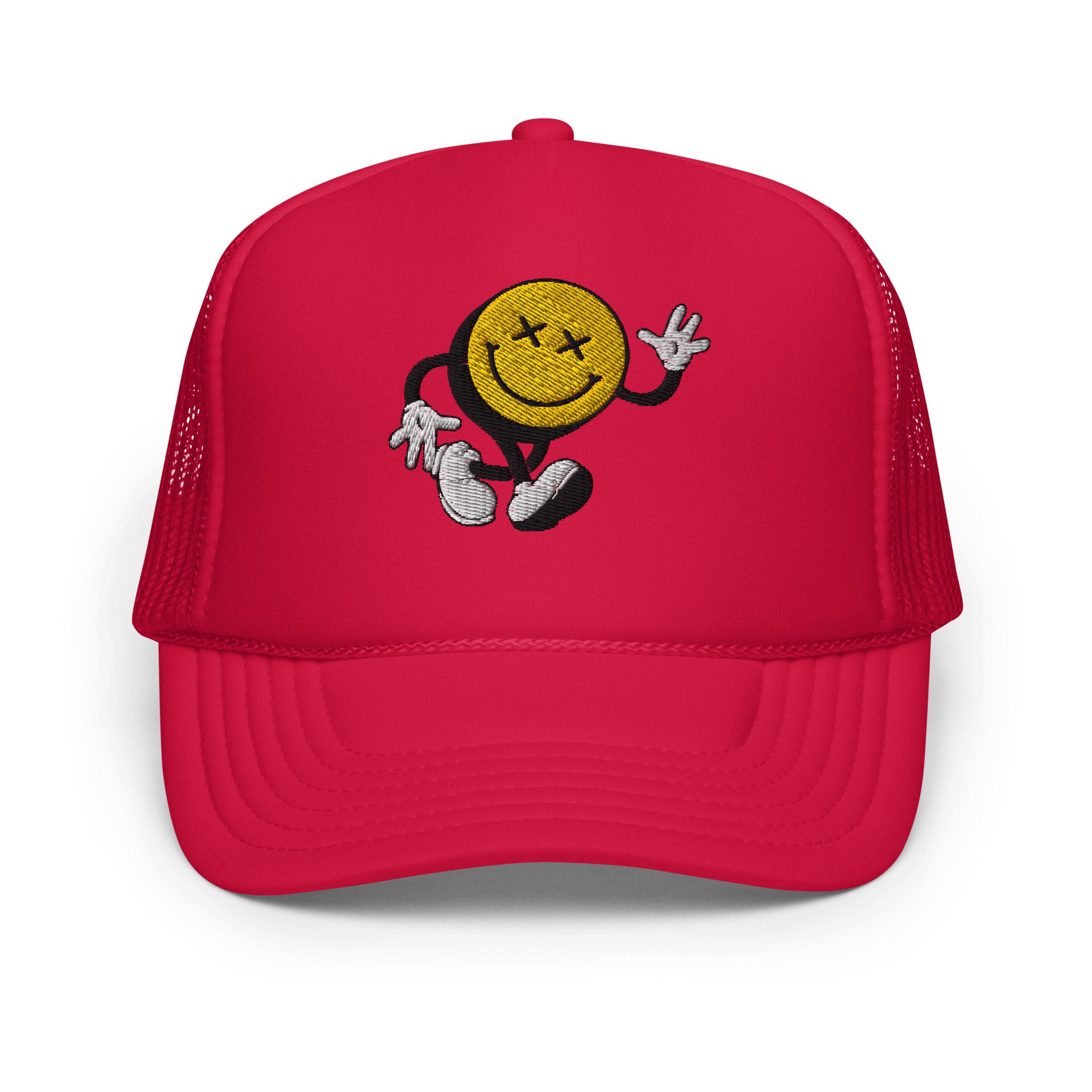 Smiley Face Stroller Foam Trucker Hat