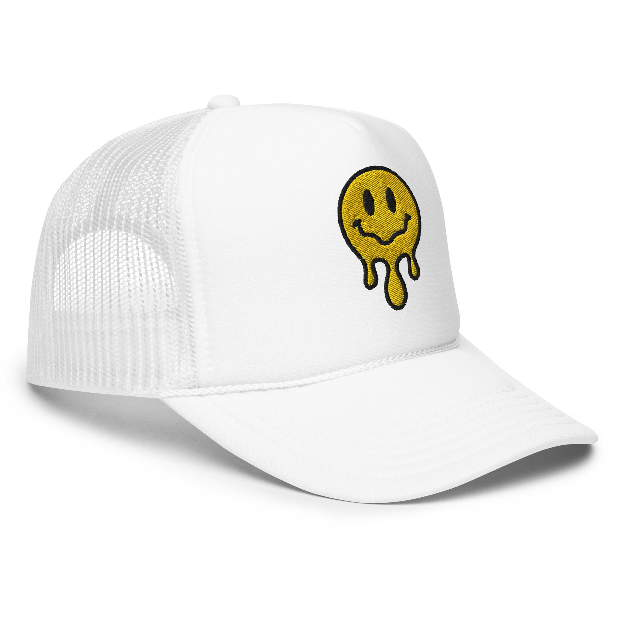 Smiley Face Drip Foam Trucker Hat