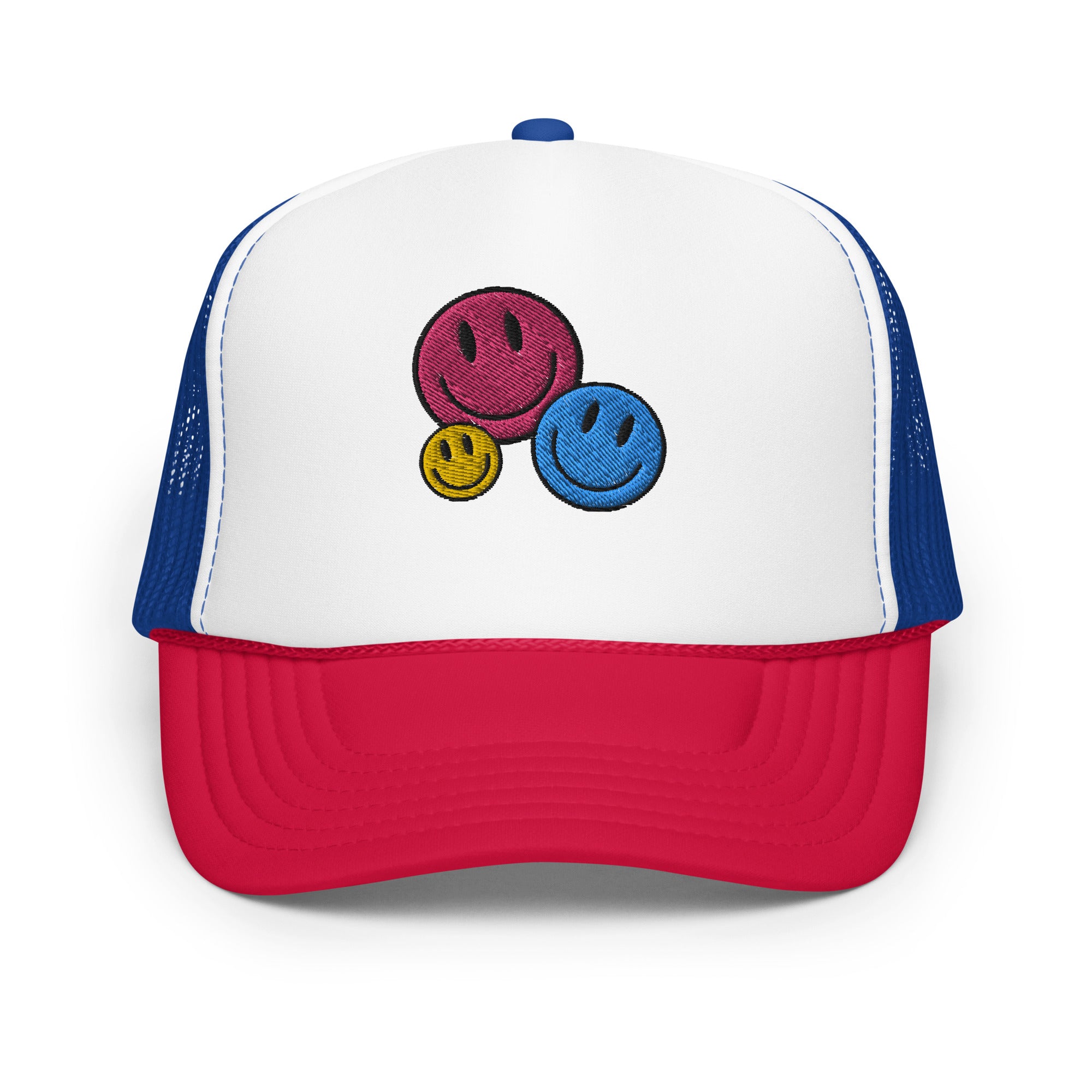 Smiley Face Trio Foam Trucker Hat