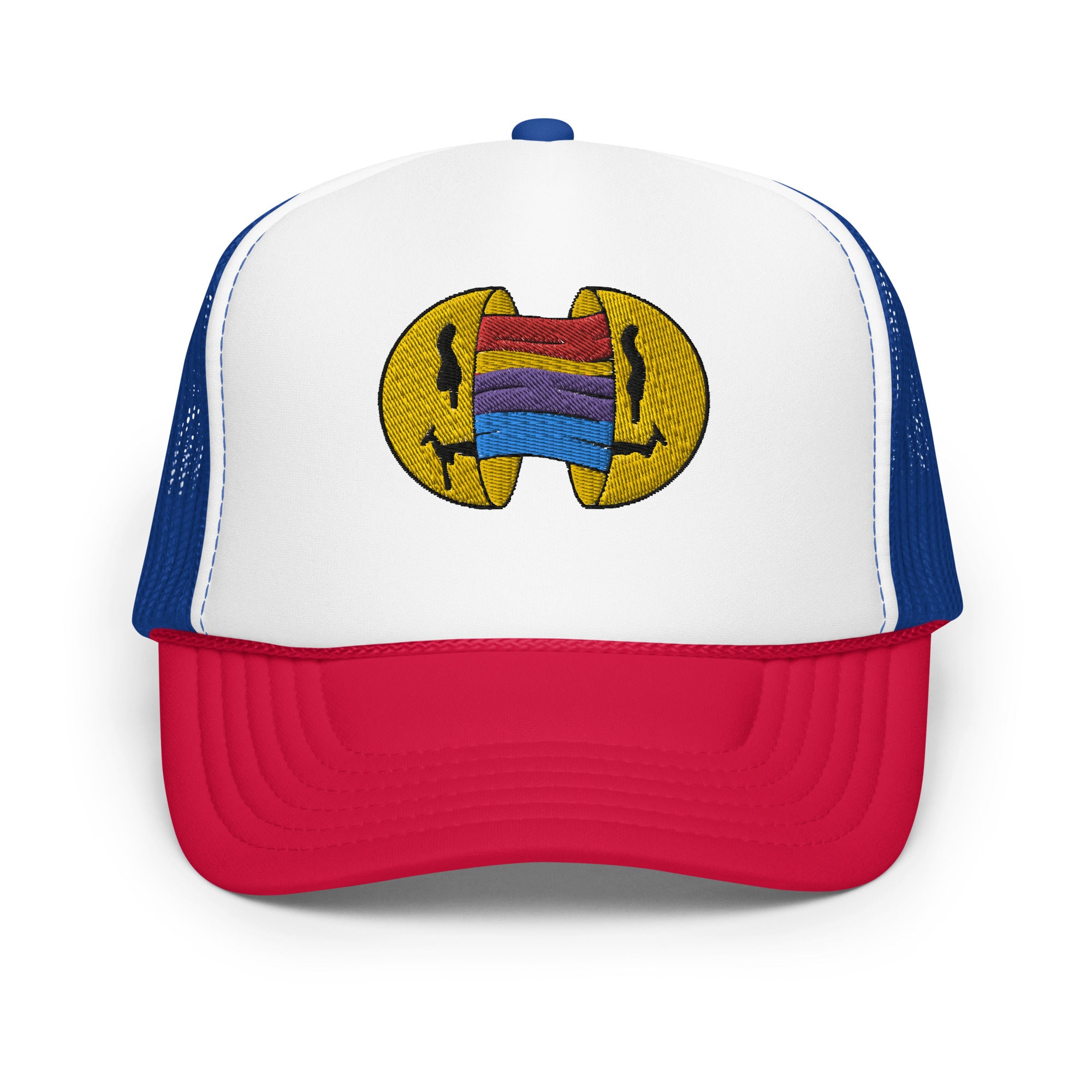 Smiley Face Rainbow Foam Trucker Hat