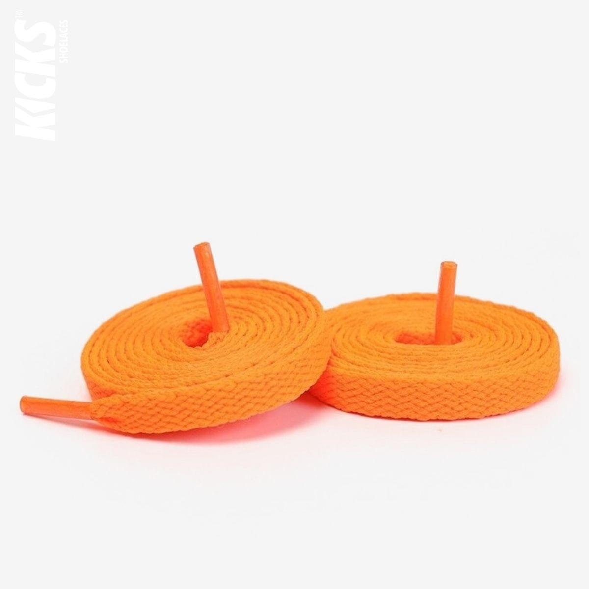 Converse Chuck Taylor high-top sneakers with orange shoelaces for shoes, sneakers, and trainers by Kicks Shoelaces.