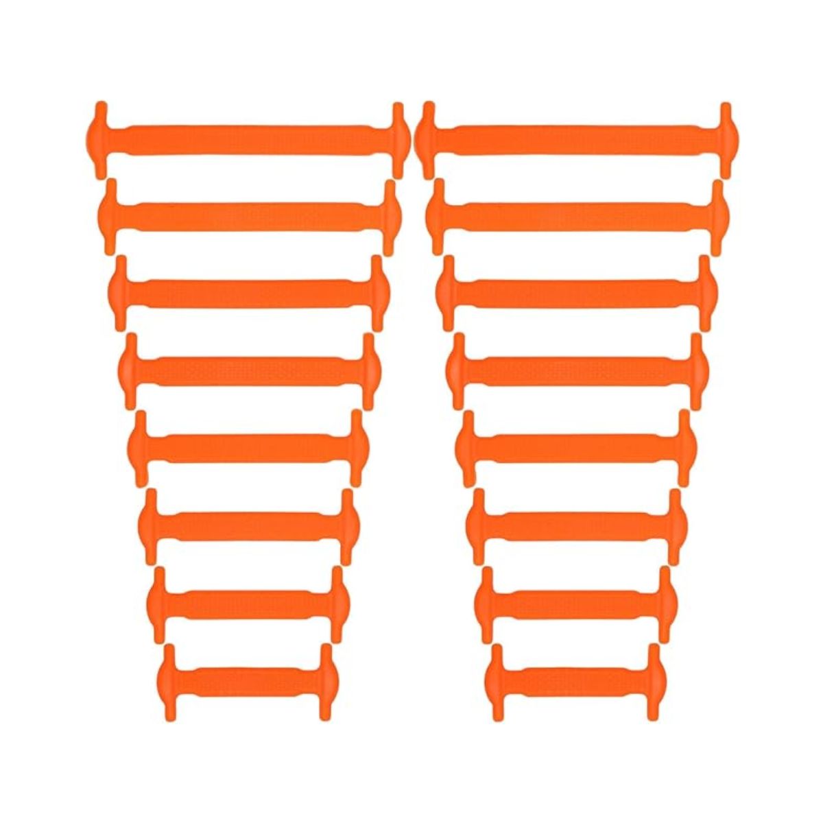 Orange silicone no-tie shoe laces for sneakers transforming shoes into slip-ons by Kicks Shoelaces.