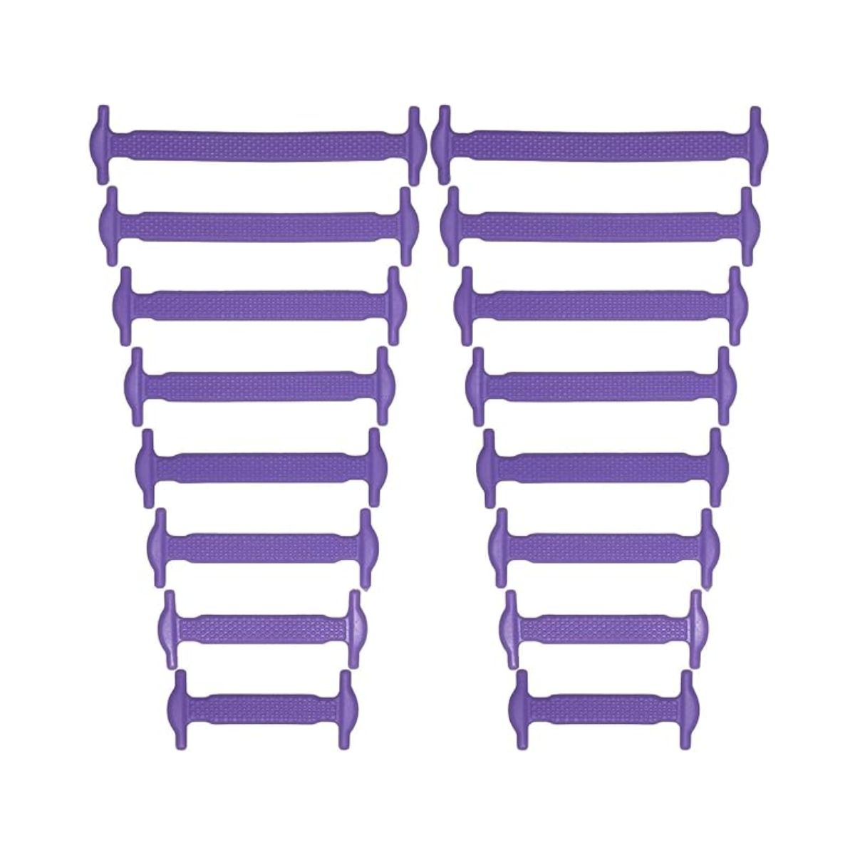 Purple silicone no-tie shoe laces for sneakers transforming shoes into slip-ons by Kicks Shoelaces.