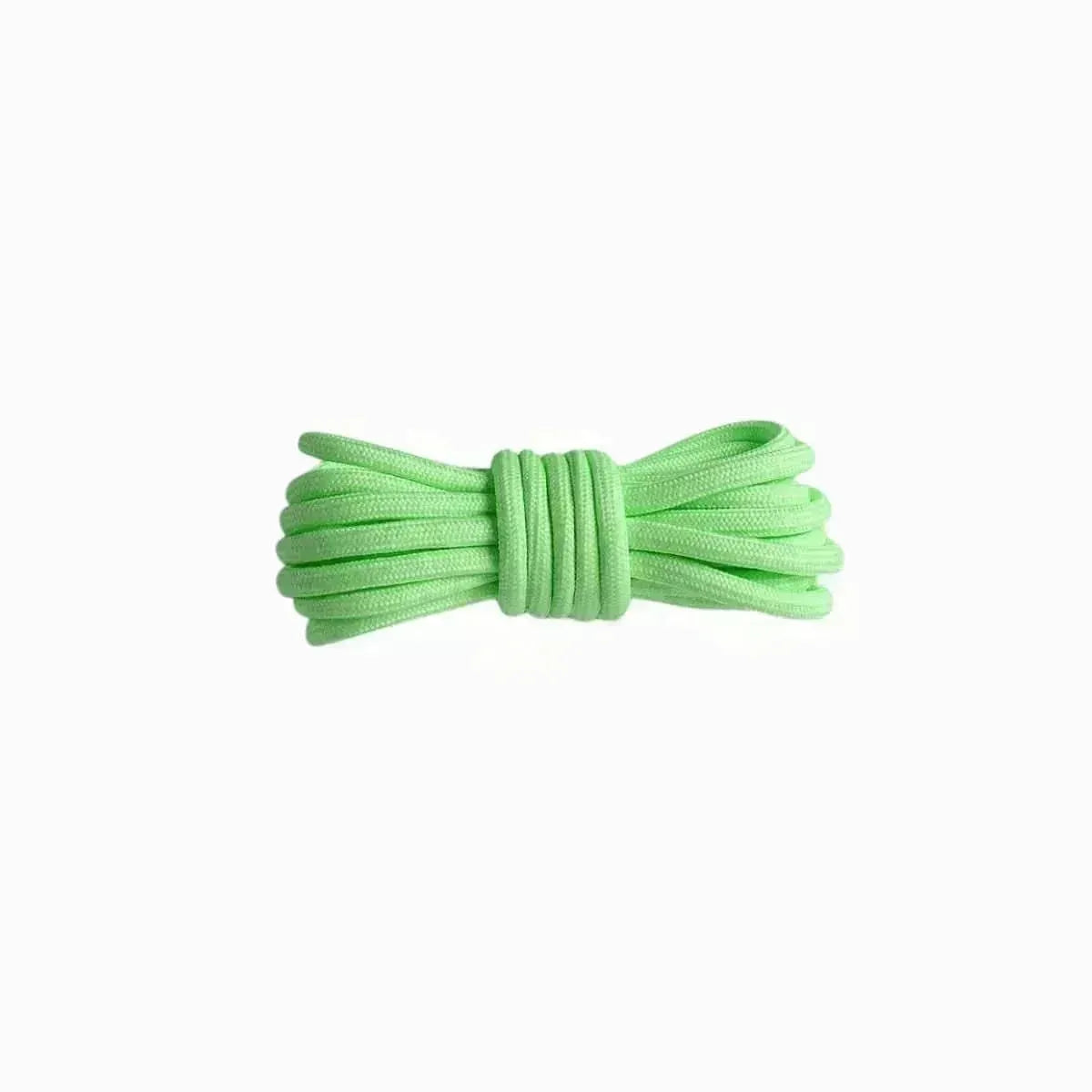 Fluoresent green replacement rope laces for Yeezy Sulfur sneakers by Kicks Shoelaces.