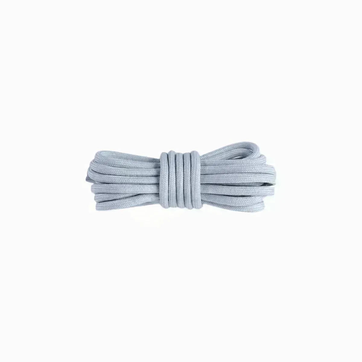 White grey replacement rope laces for Yeezy Sulfur sneakers by Kicks Shoelaces.