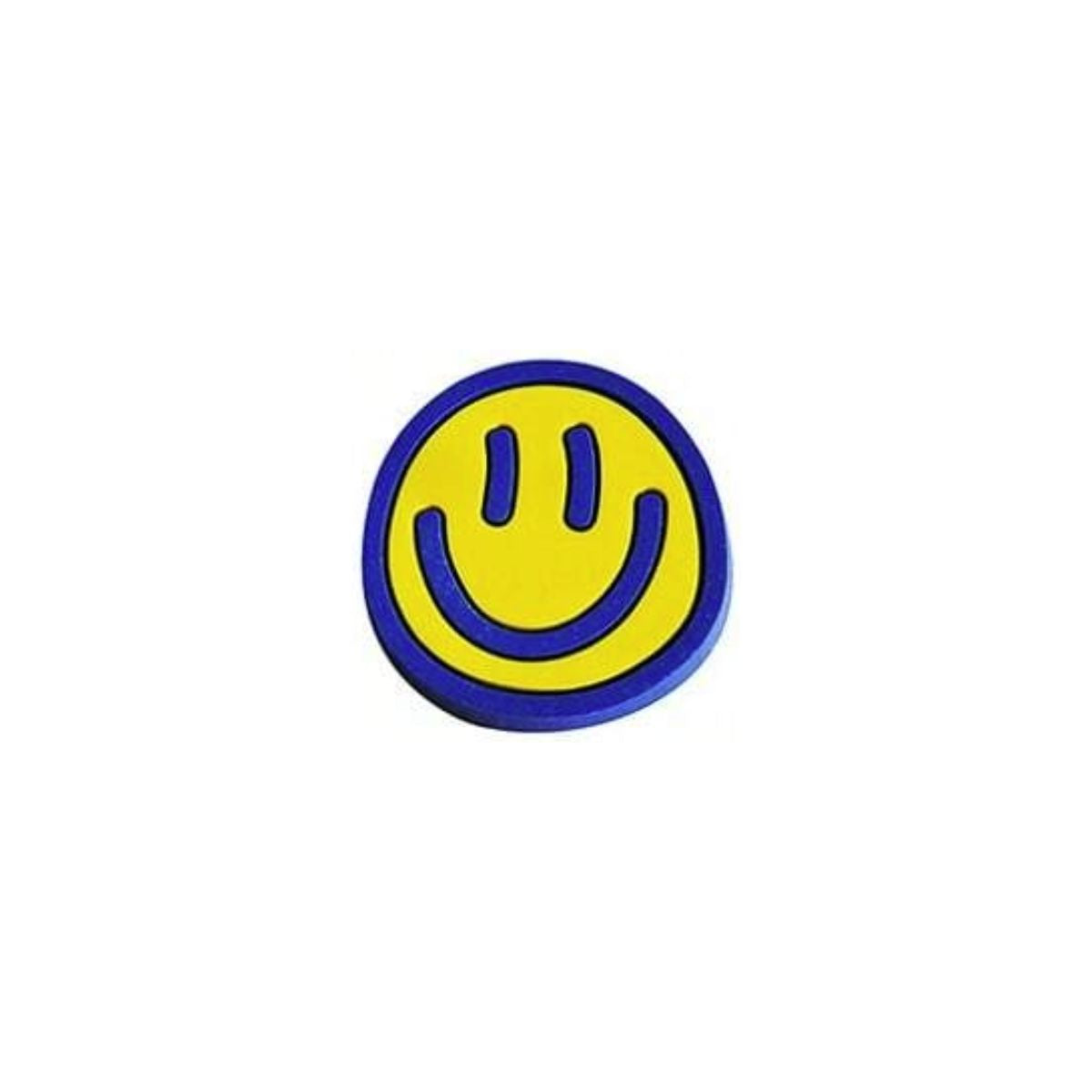 Blue and yellow smiley face shoe charms 7 pack compatible with Crocs and clogs