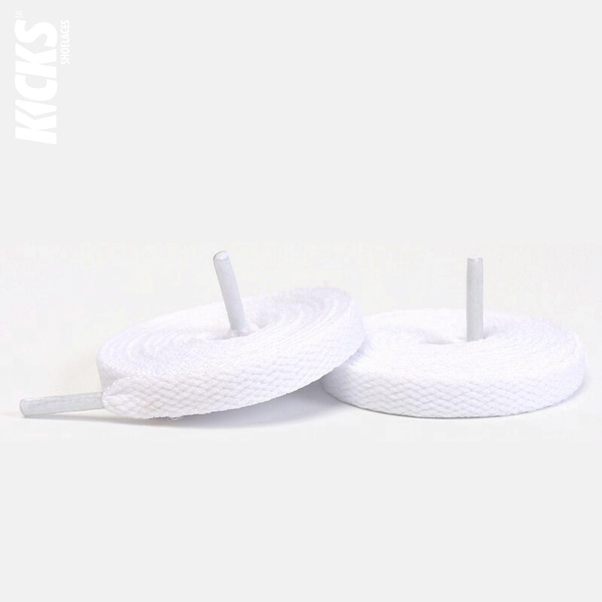 White replacement shoe laces for Adidas Busenitz Vulc II skate shoes by Kicks Shoelaces