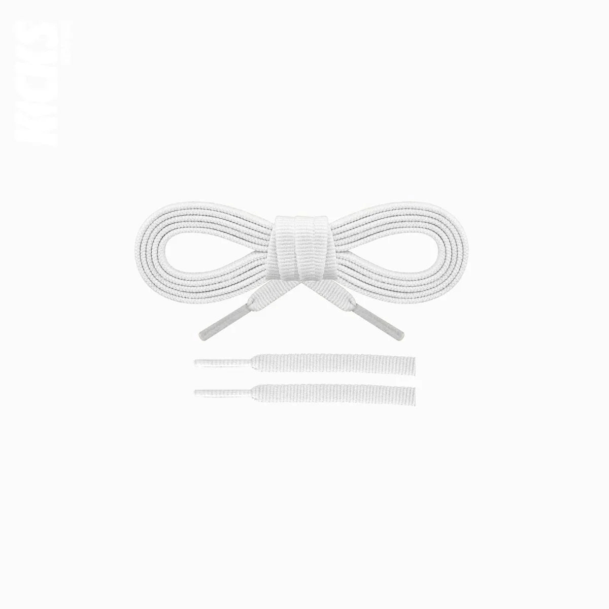 White replacement laces for Hoka Bondi 8 running shoes, durable laces designed for all-day comfort by Kicks Shoelaces.