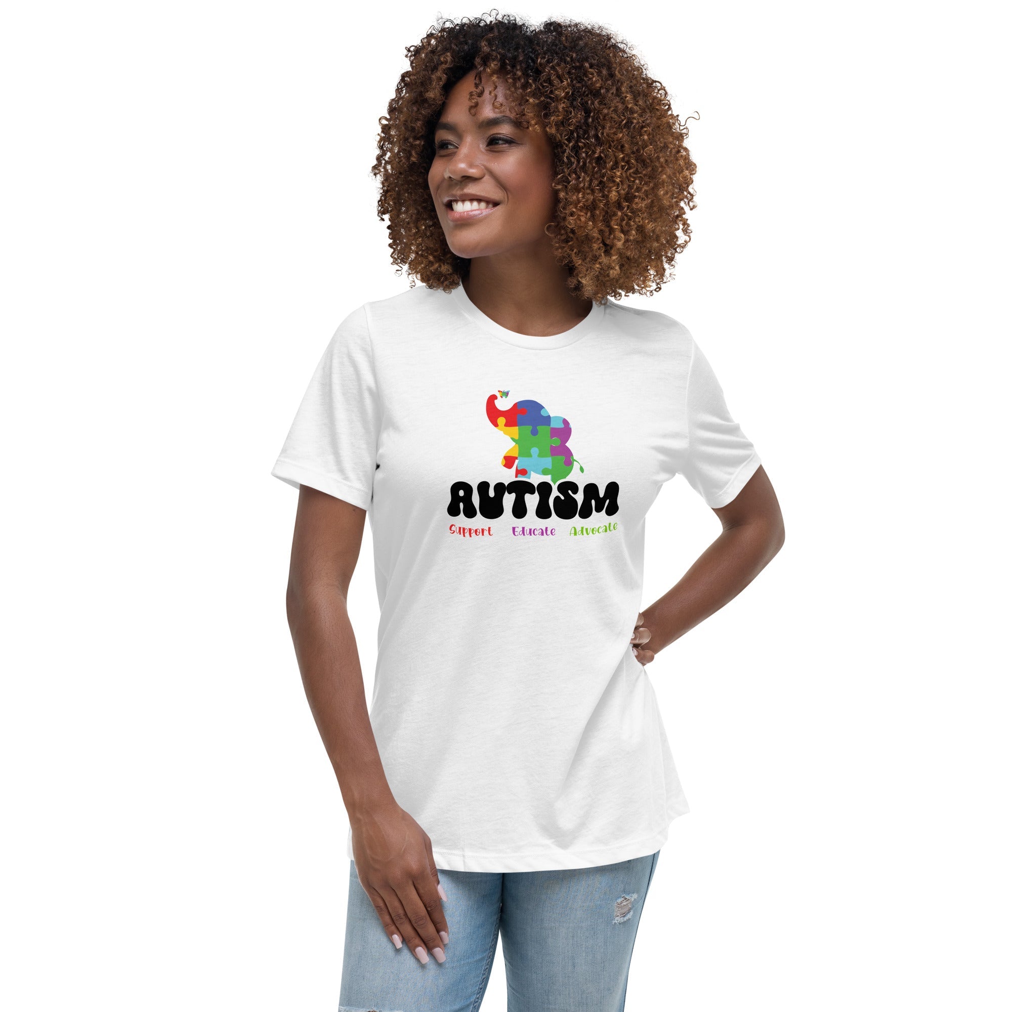 Women's Autism Elephant Custom T-Shirt - Kicks Shoelaces