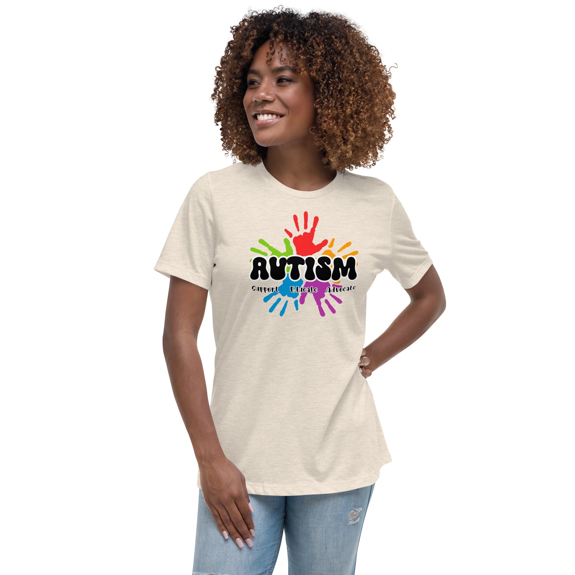 Women's Autism Hand Print Custom T-Shirt - Kicks Shoelaces